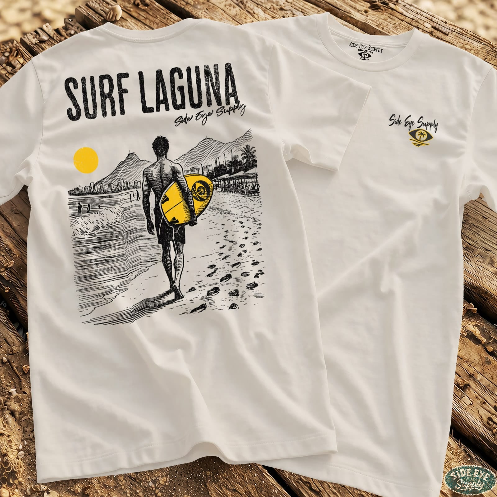 Surf Laguna Tee White / S - by Side Eye Supply - Surf Beach Life Apparel