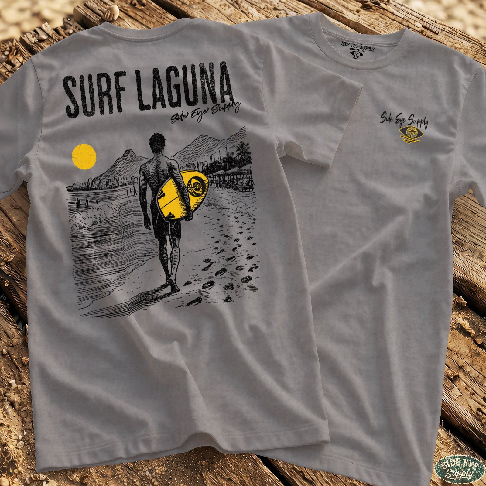 Surf Laguna Tee Sport Grey / S - by Side Eye Supply - Surf Beach Life Apparel