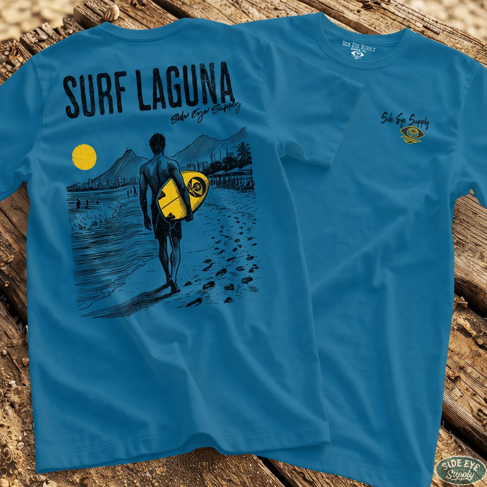 Surf Laguna Tee Sapphire / S - by Side Eye Supply - Surf Beach Life Apparel