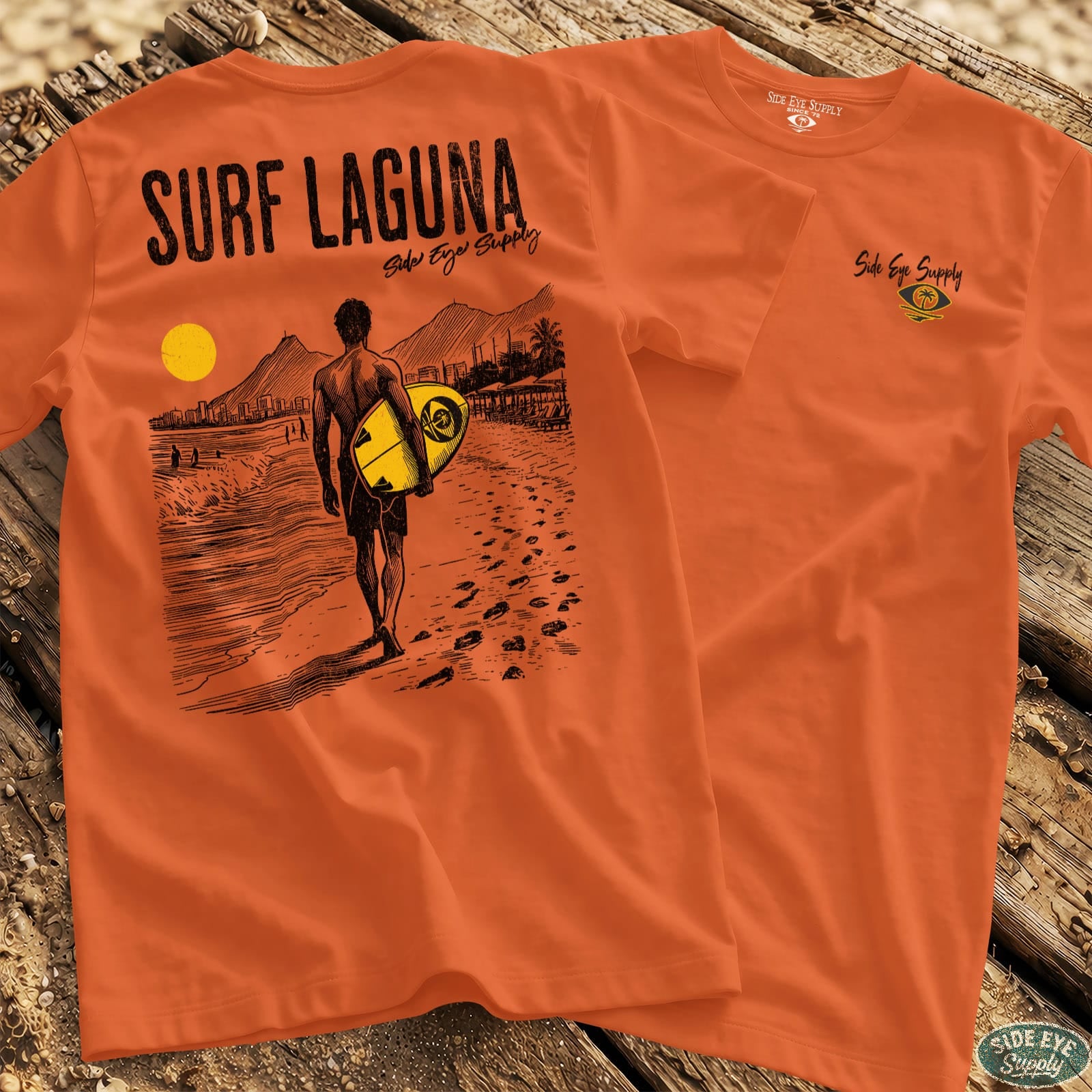 Surf Laguna Tee Orange / S - by Side Eye Supply - Surf Beach Life Apparel