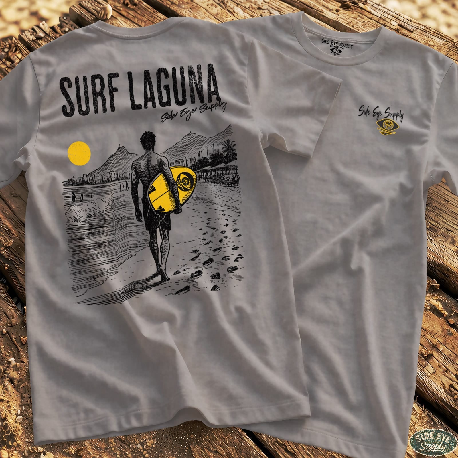 Surf Laguna Tee Sport Grey / S - by Side Eye Supply - Surf Beach Life Apparel