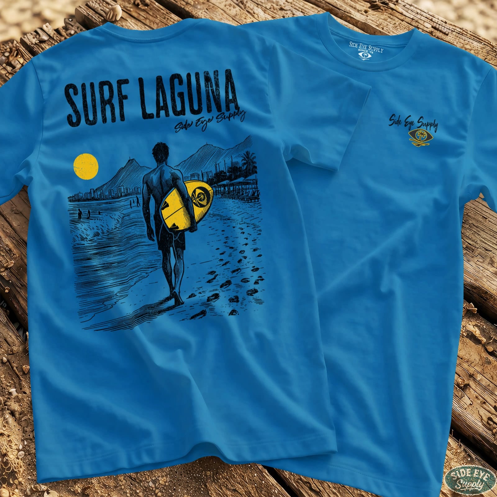 Surf Laguna Tee Sapphire / S - by Side Eye Supply - Surf Beach Life Apparel