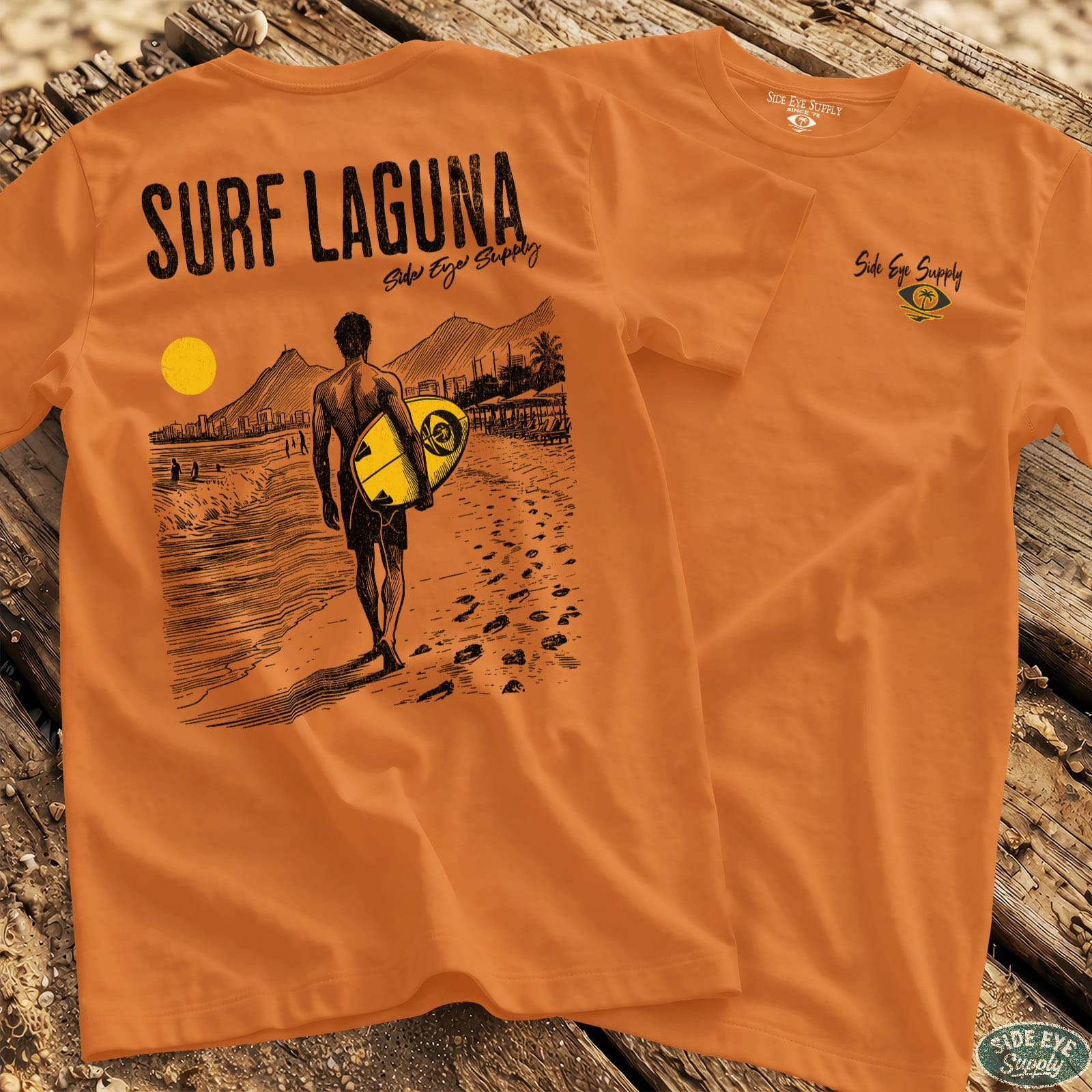 Surf Laguna Tee Orange / S - by Side Eye Supply - Surf Beach Life Apparel