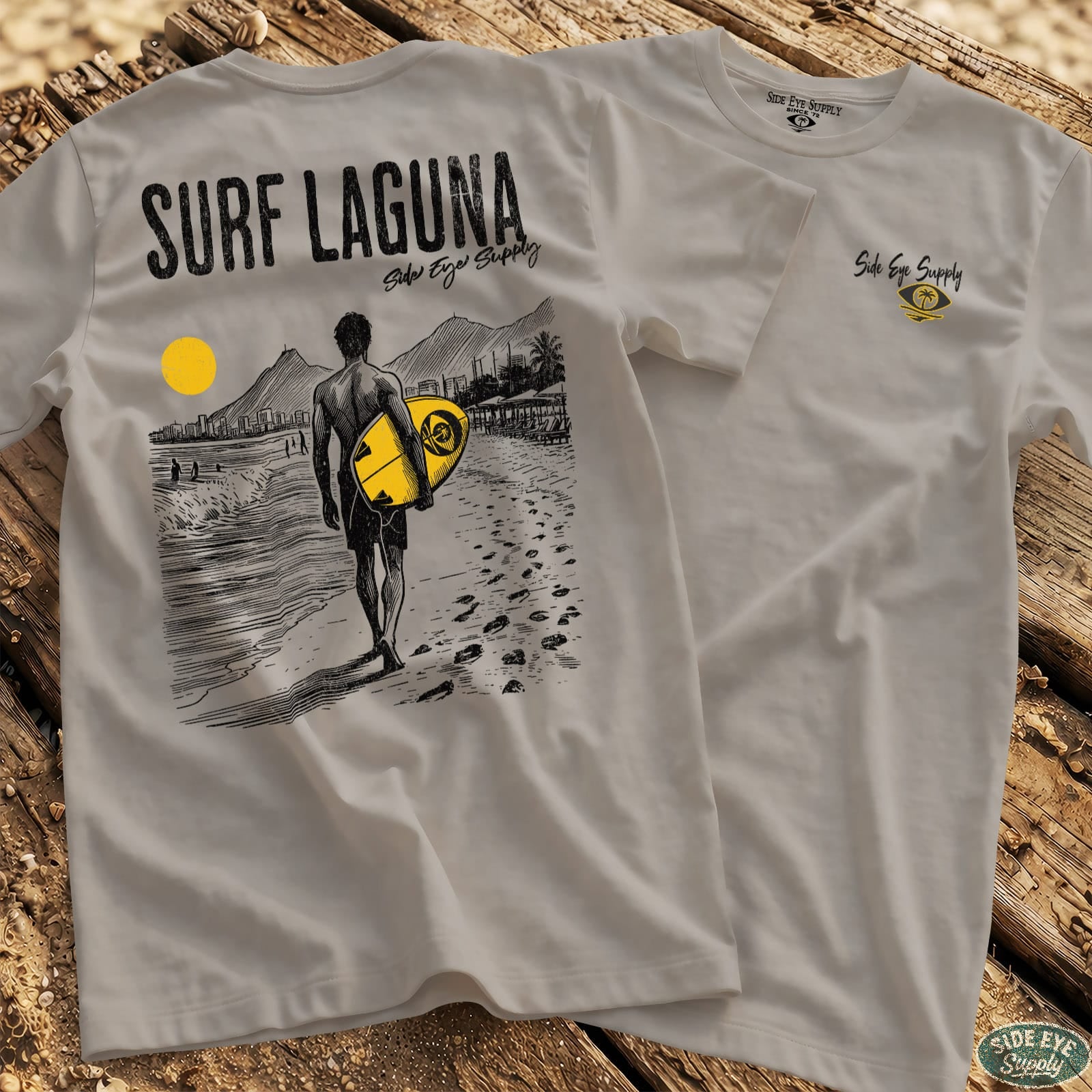Surf Laguna Tee Ice Grey / S - by Side Eye Supply - Surf Beach Life Apparel