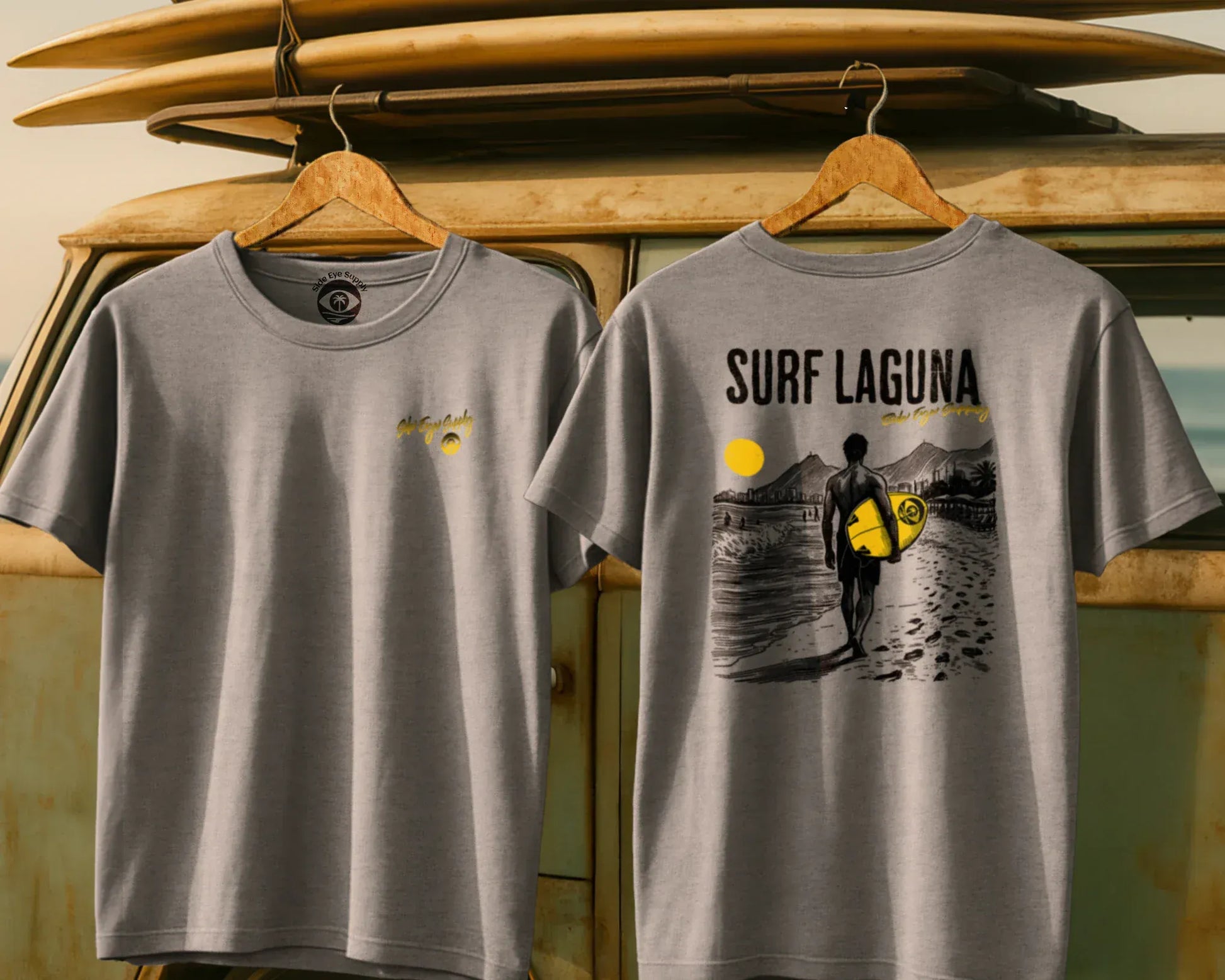 Surf Laguna Tee (Sunburst Edition) Sport Grey / S - by Side Eye Supply - Surf Beach Life Apparel