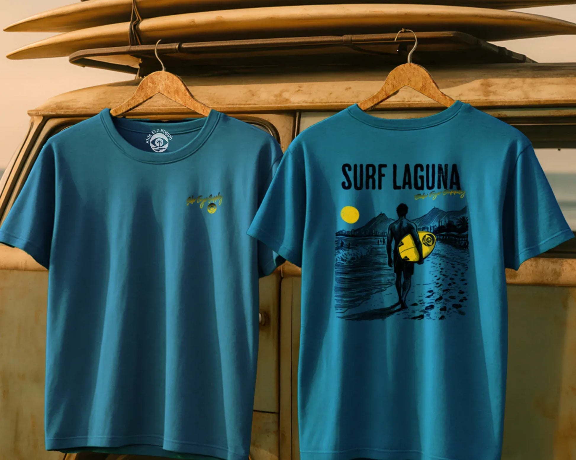 Surf Laguna Tee (Sunburst Edition) Sapphire / S - by Side Eye Supply - Surf Beach Life Apparel