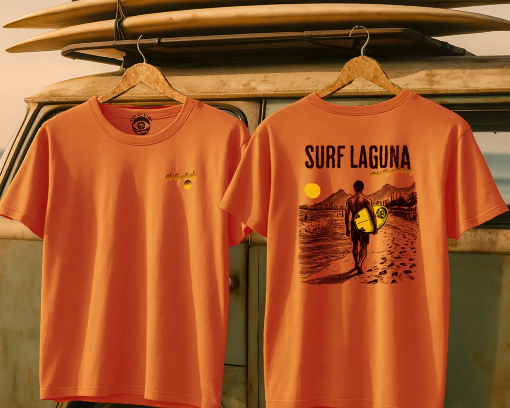 Surf Laguna Tee (Sunburst Edition) Orange / S - by Side Eye Supply - Surf Beach Life Apparel