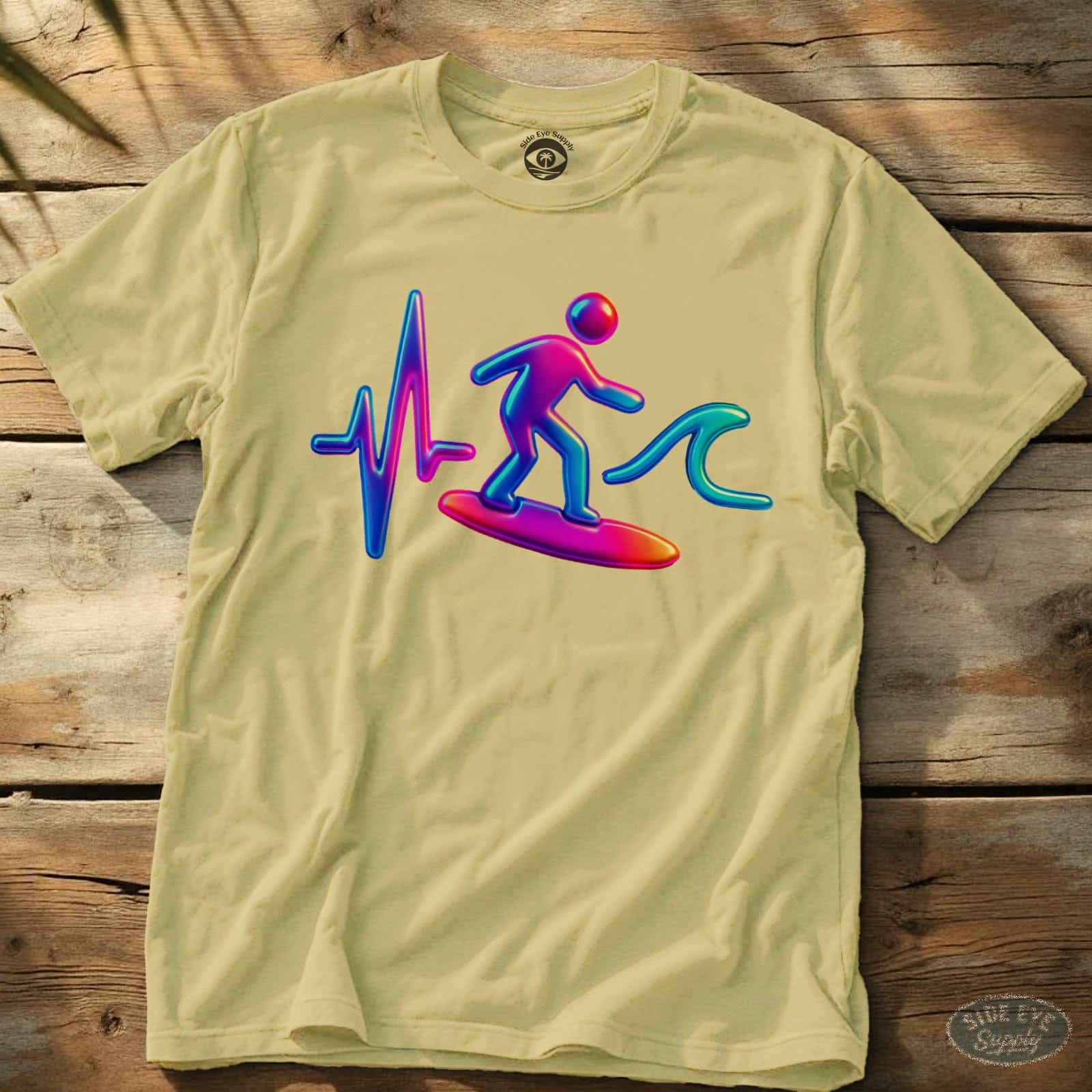 Surf Life Line Tee Cornsilk / S - by Side Eye Supply - Surf Beach Life Apparel