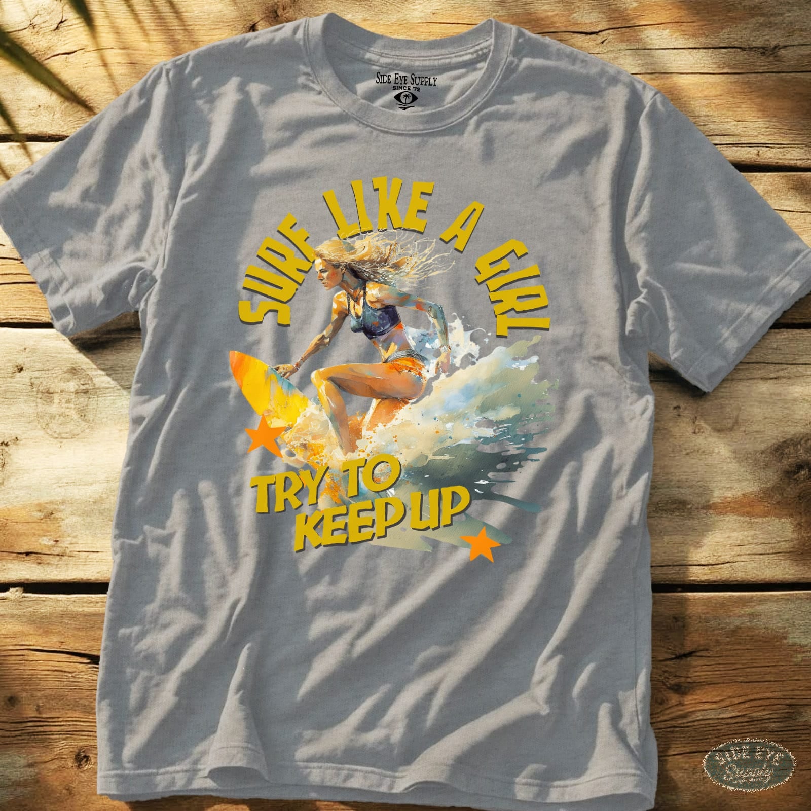 Surf Like a Girl Tee Sport Grey / S - by Side Eye Supply - Surf Beach Life Apparel