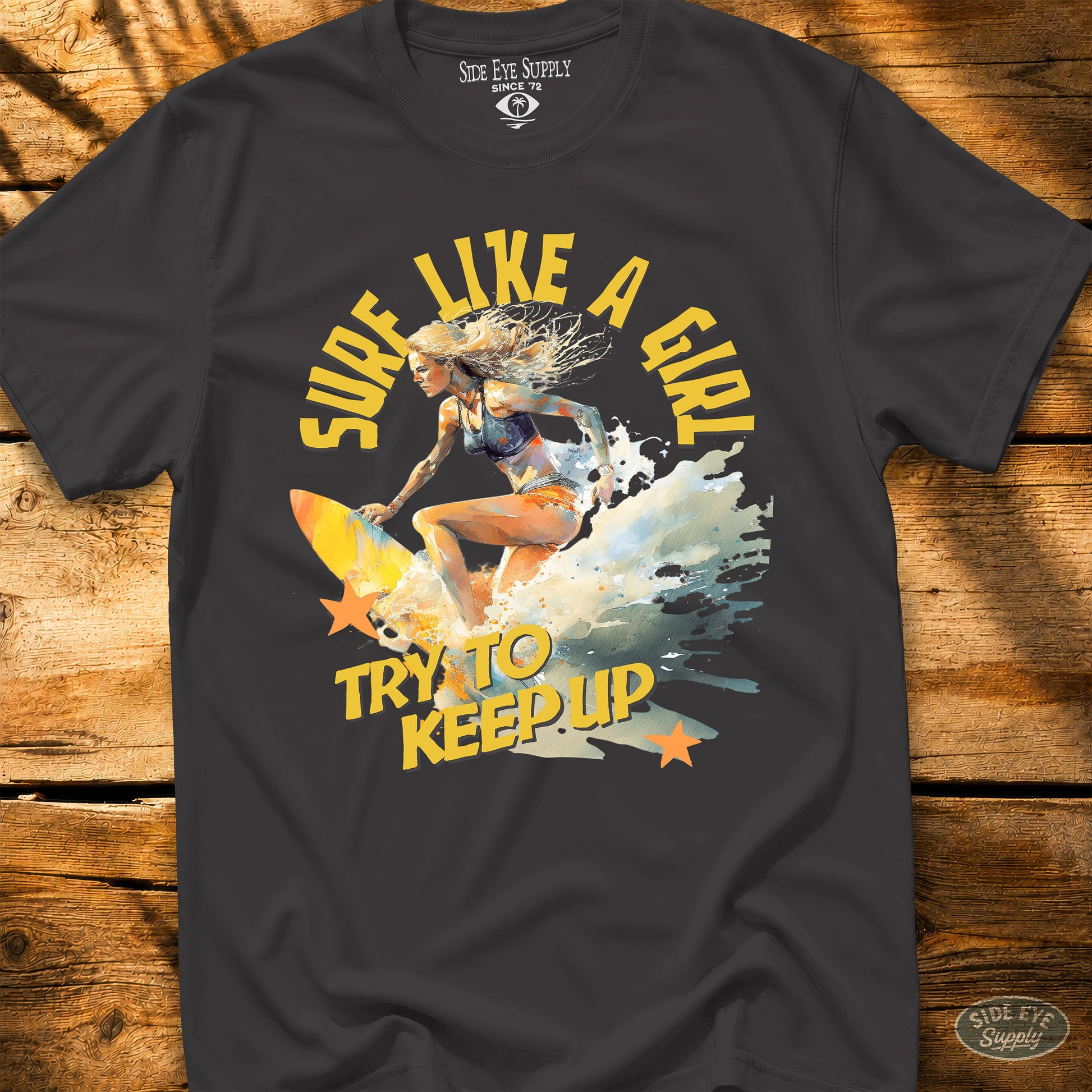 Surf Like a Girl Tee Black / S - by Side Eye Supply - Surf Beach Life Apparel