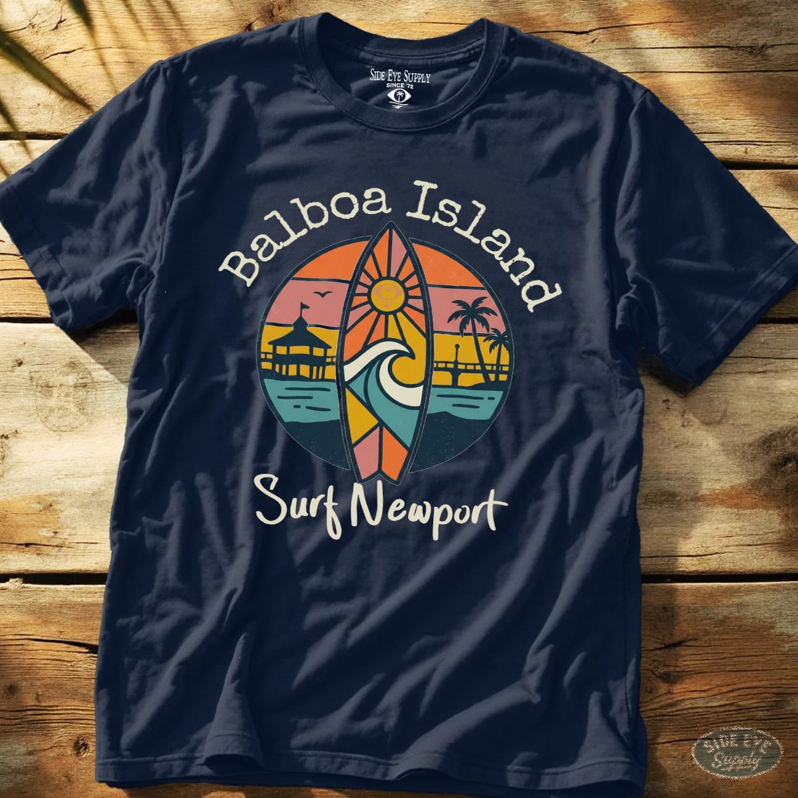Surf Newport Tee Navy / S - by Side Eye Supply - Surf Beach Life Apparel