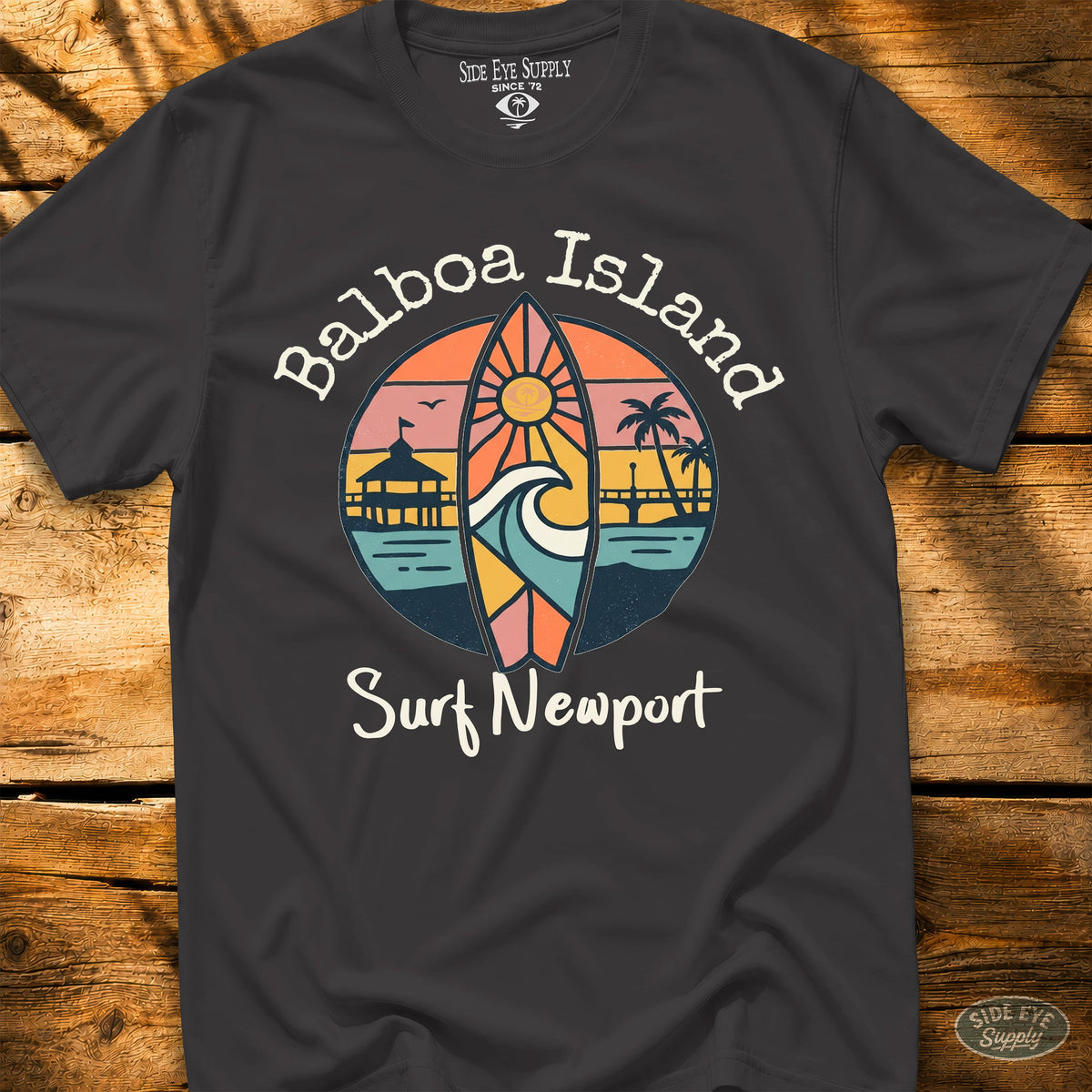 Surf Newport Tee Black / S - by Side Eye Supply - Surf Beach Life Apparel
