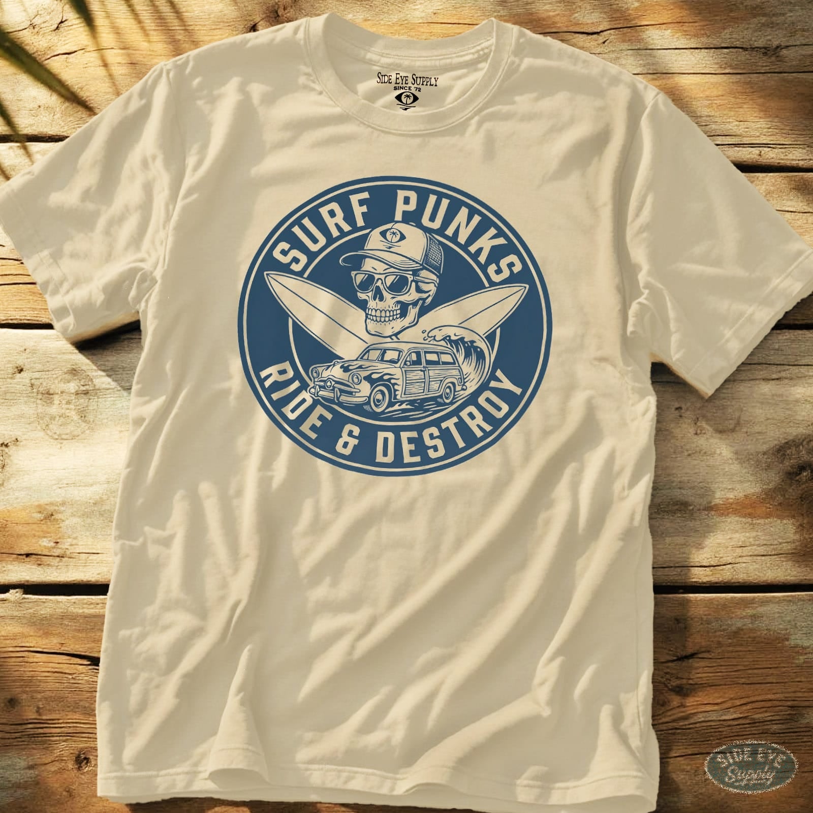 Surf Punks Tee Natural / S - by Side Eye Supply - Surf Beach Life Apparel