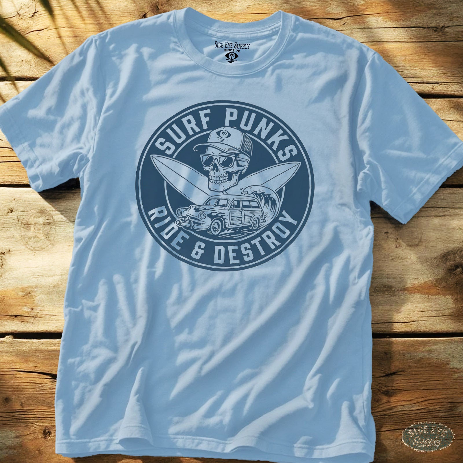 Surf Punks Tee Light Blue / S - by Side Eye Supply - Surf Beach Life Apparel