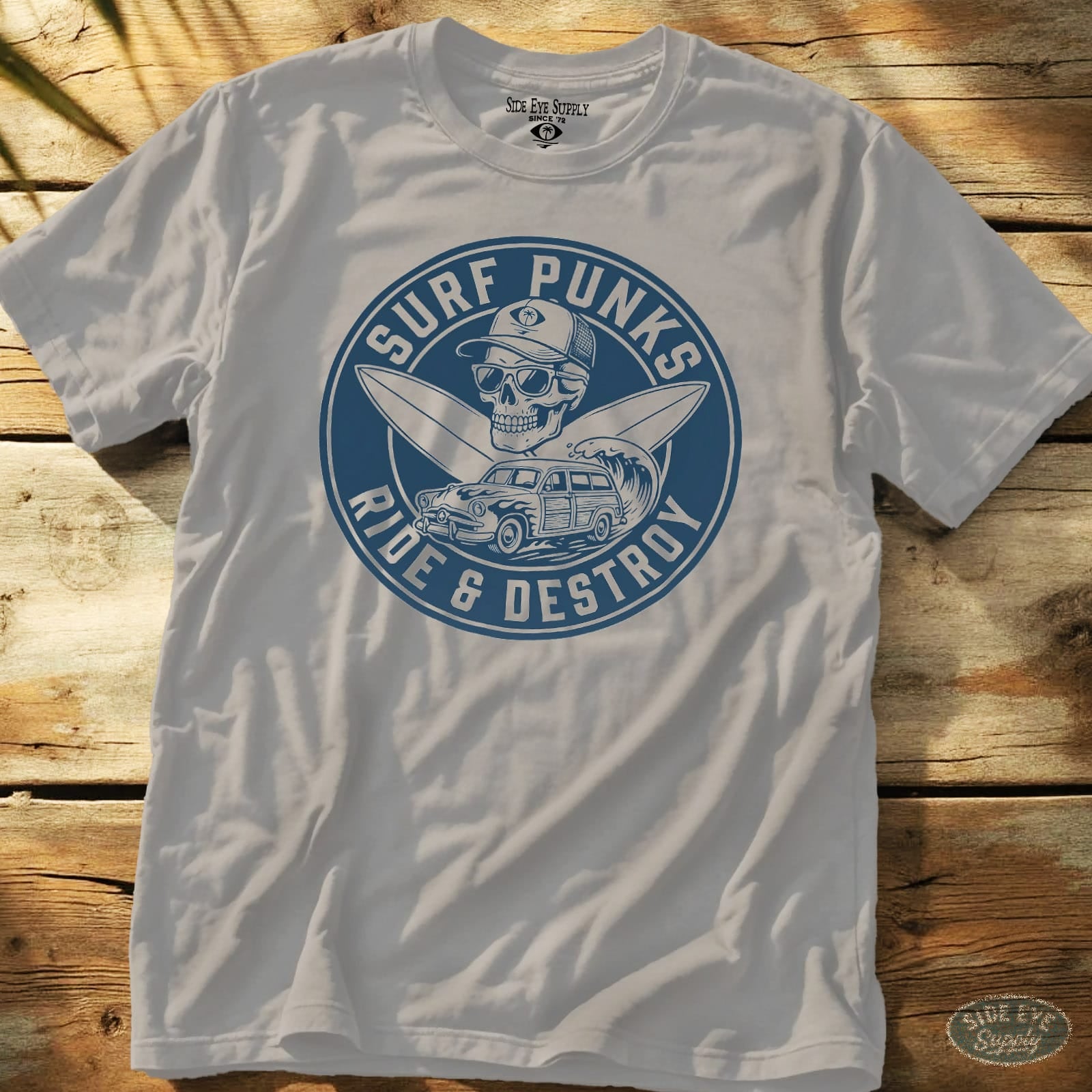 Surf Punks Tee Ice Grey / S - by Side Eye Supply - Surf Beach Life Apparel