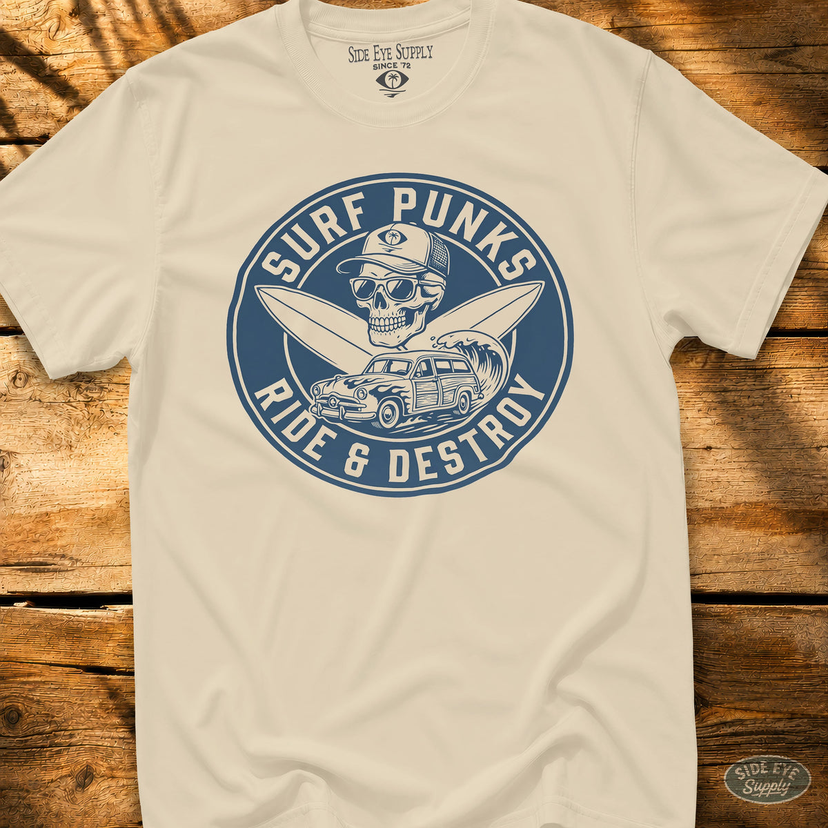 Surf Punks Tee Natural / S - by Side Eye Supply - Surf Beach Life Apparel