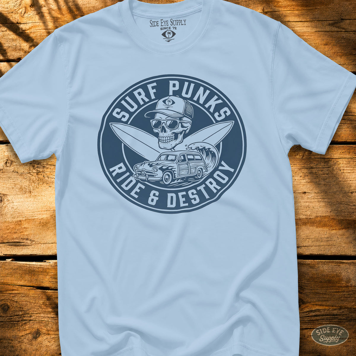 Surf Punks Tee Light Blue / S - by Side Eye Supply - Surf Beach Life Apparel