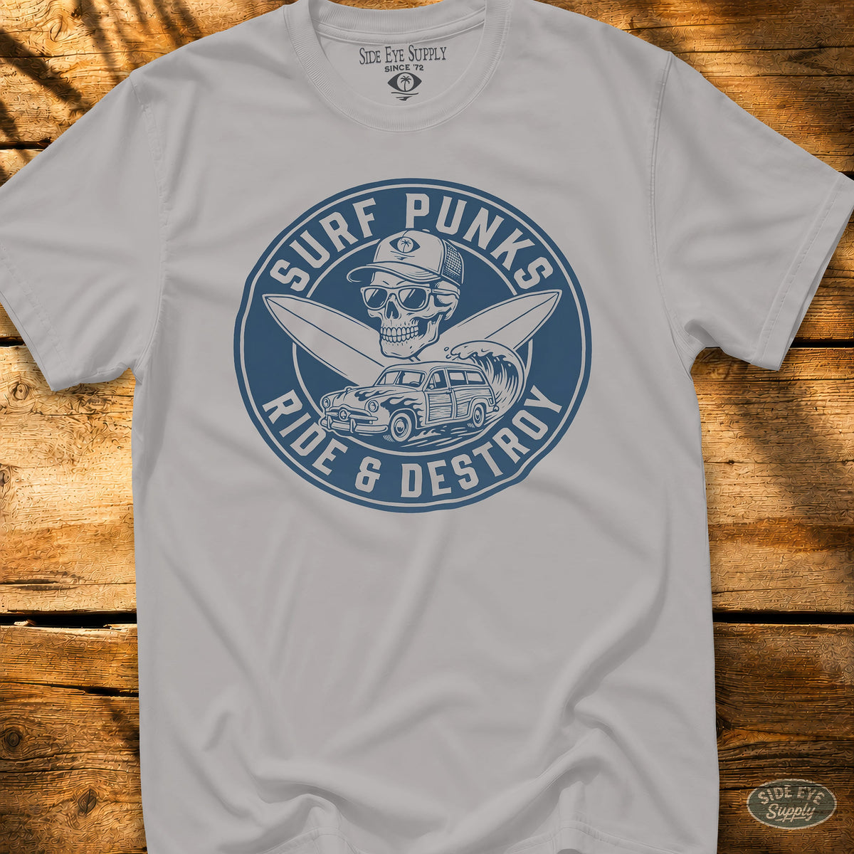 Surf Punks Tee Ice Grey / S - by Side Eye Supply - Surf Beach Life Apparel