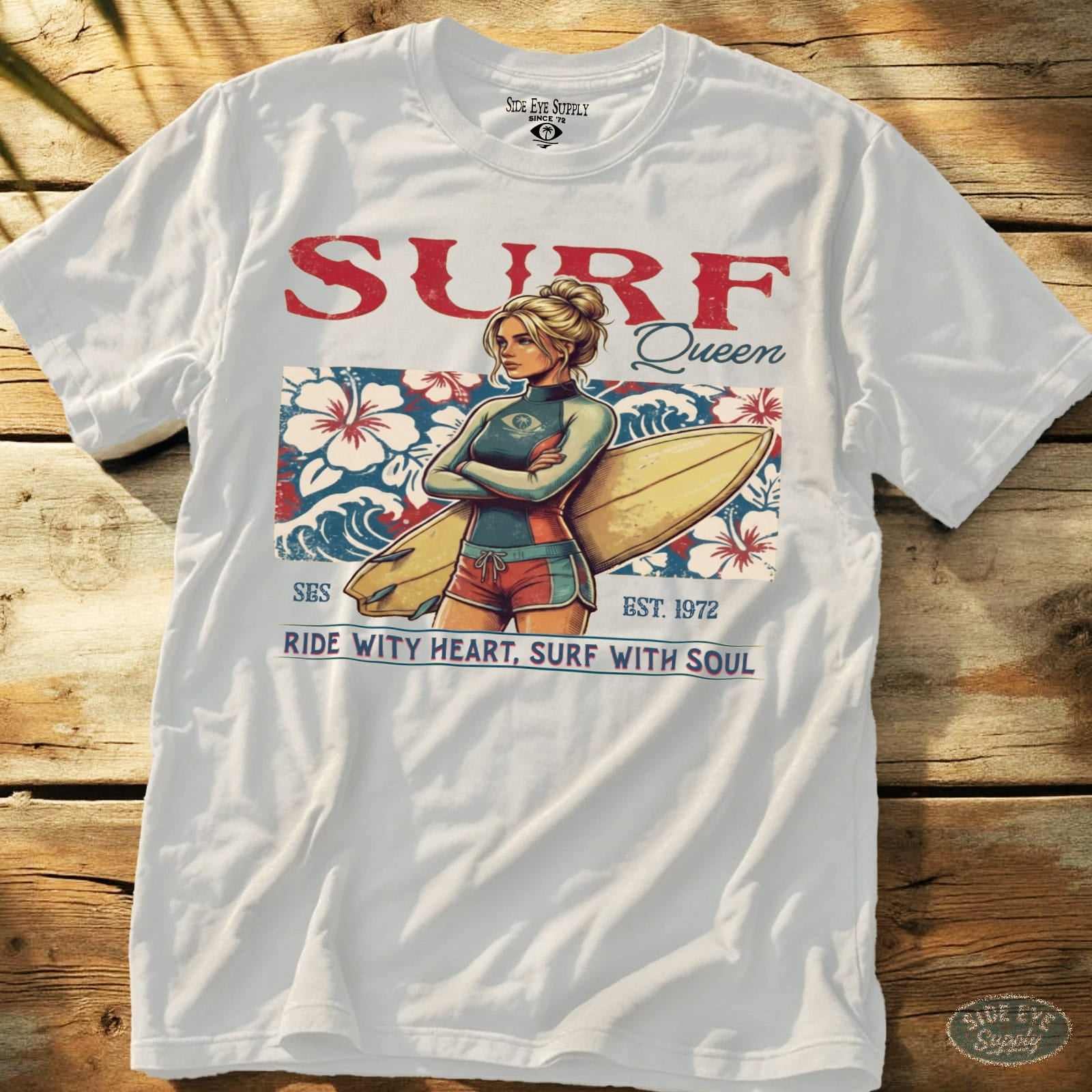 Surf Queen Tee White / S - by Side Eye Supply - Surf Beach Life Apparel