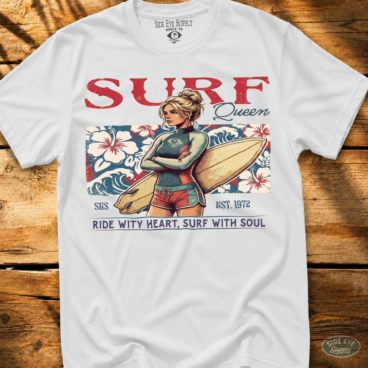 Surf Queen Tee White / S - by Side Eye Supply - Surf Beach Life Apparel