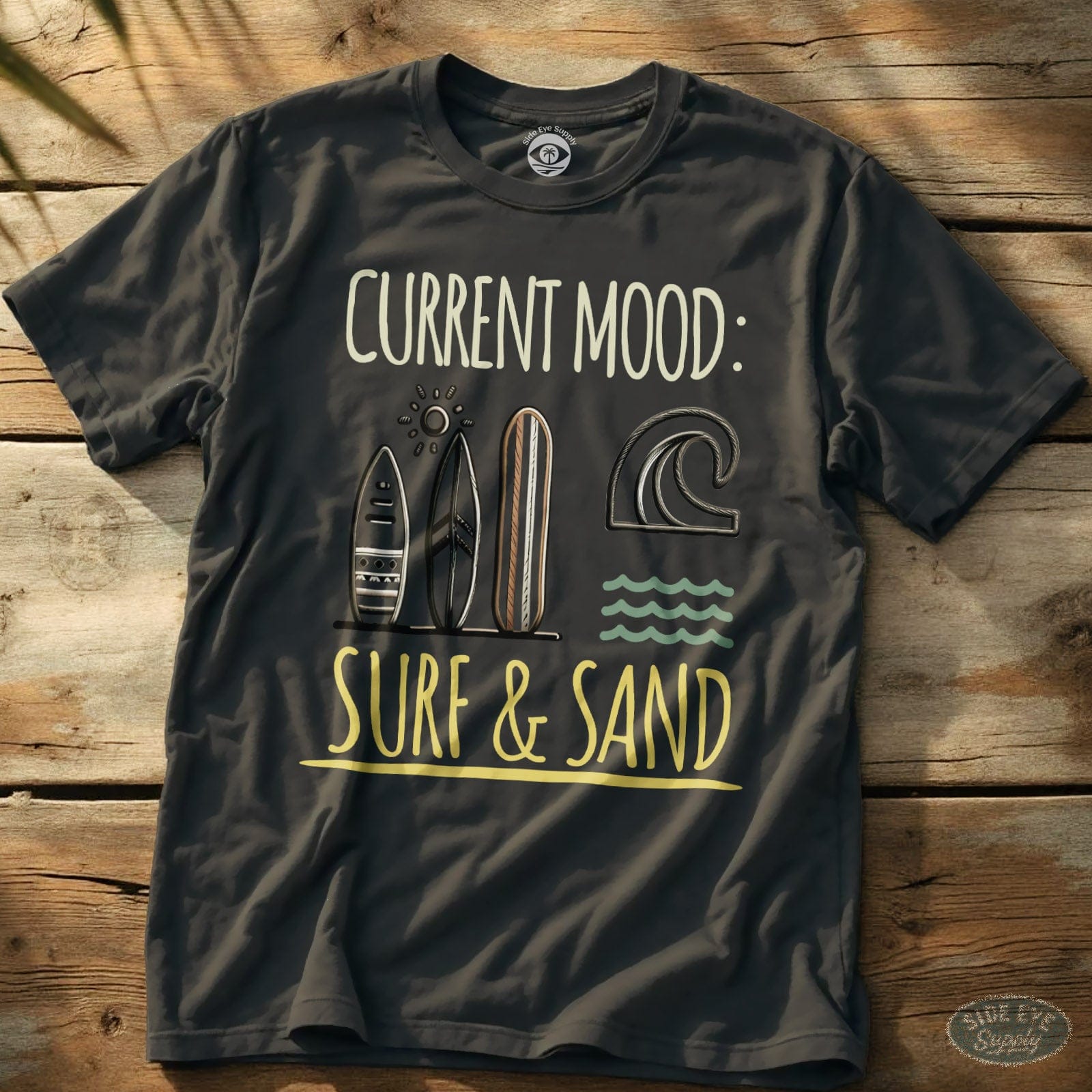 Surf & Sand Tee Charcoal / S - by Side Eye Supply - Surf Beach Life Apparel