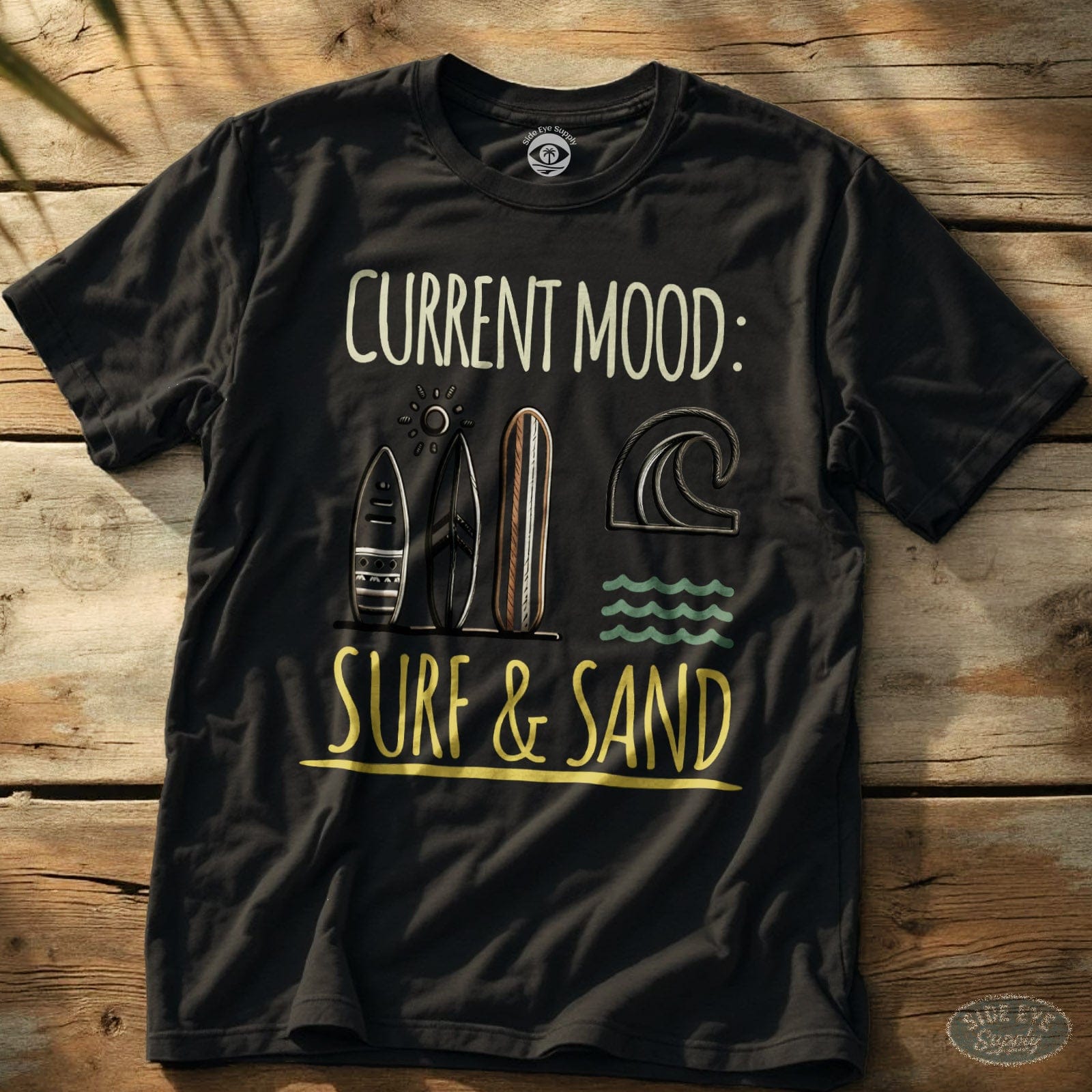 Surf & Sand Tee Black / S - by Side Eye Supply - Surf Beach Life Apparel