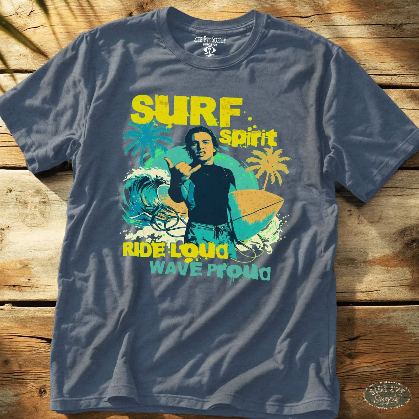 Surf Spirit Tee Heather Indigo / S - by Side Eye Supply - Surf Beach Life Apparel