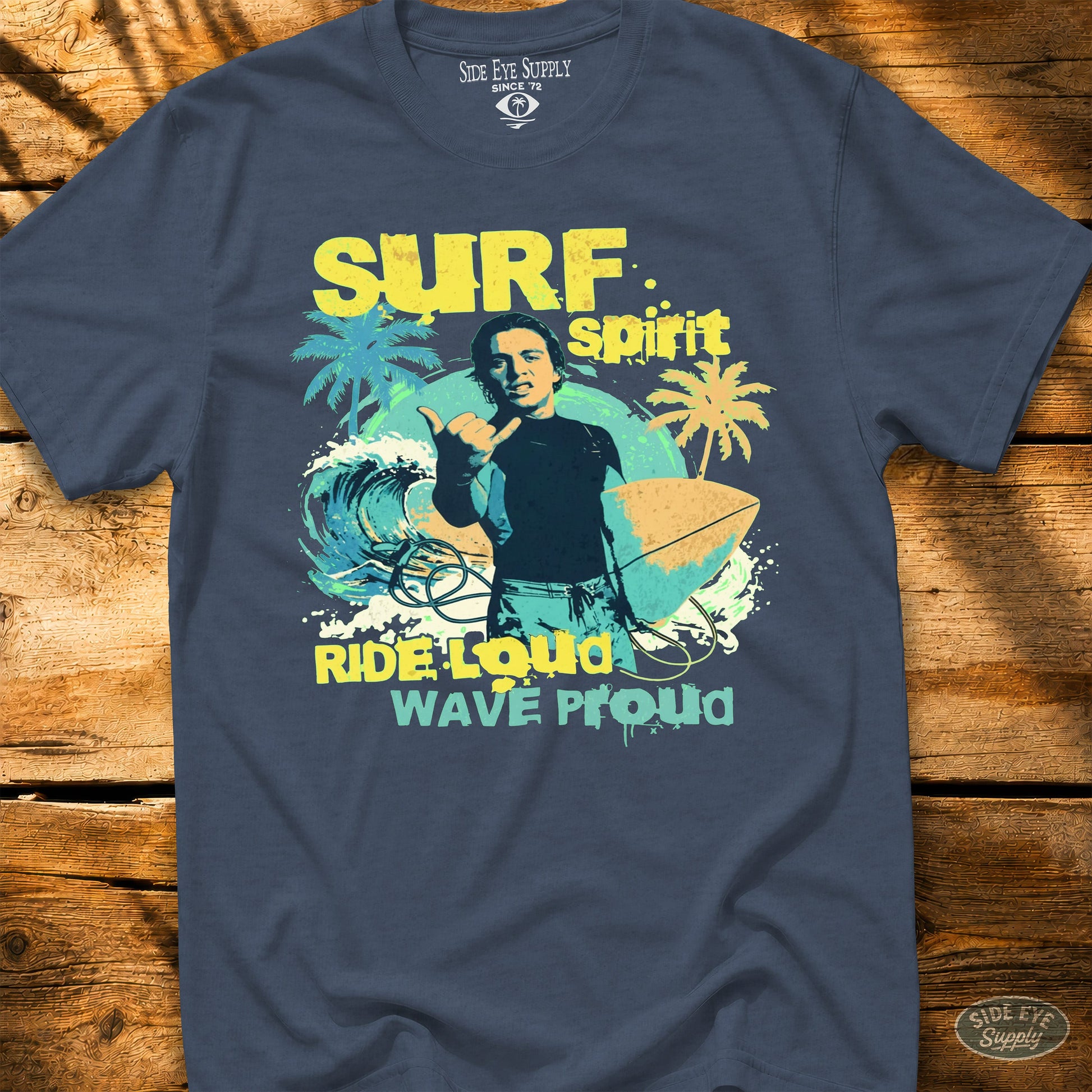 Surf Spirit Tee Heather Indigo / S - by Side Eye Supply - Surf Beach Life Apparel