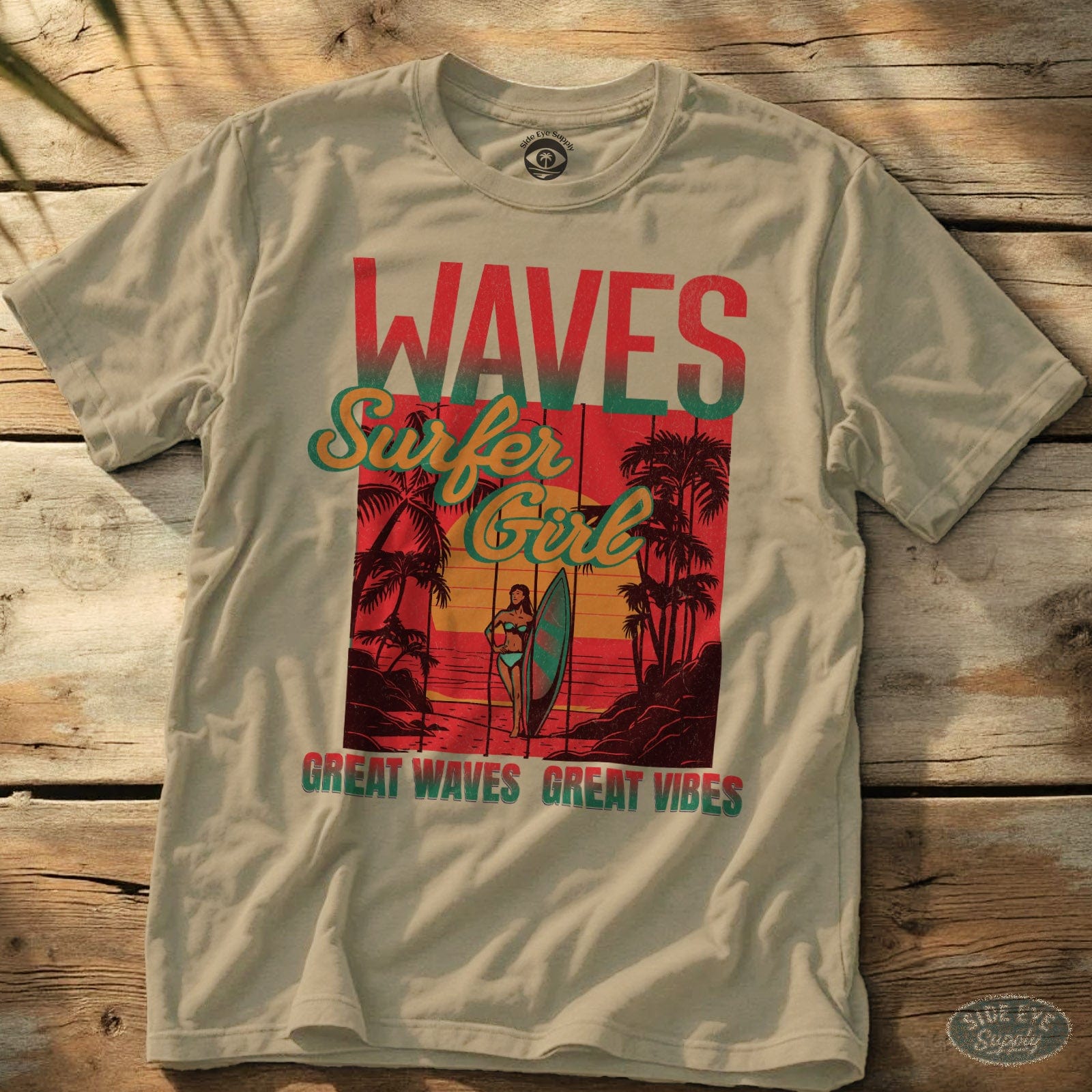 Surfer Girl T-Shirt (Candy Shop Edition) Sand / S - by Side Eye Supply - Surf Beach Life Apparel