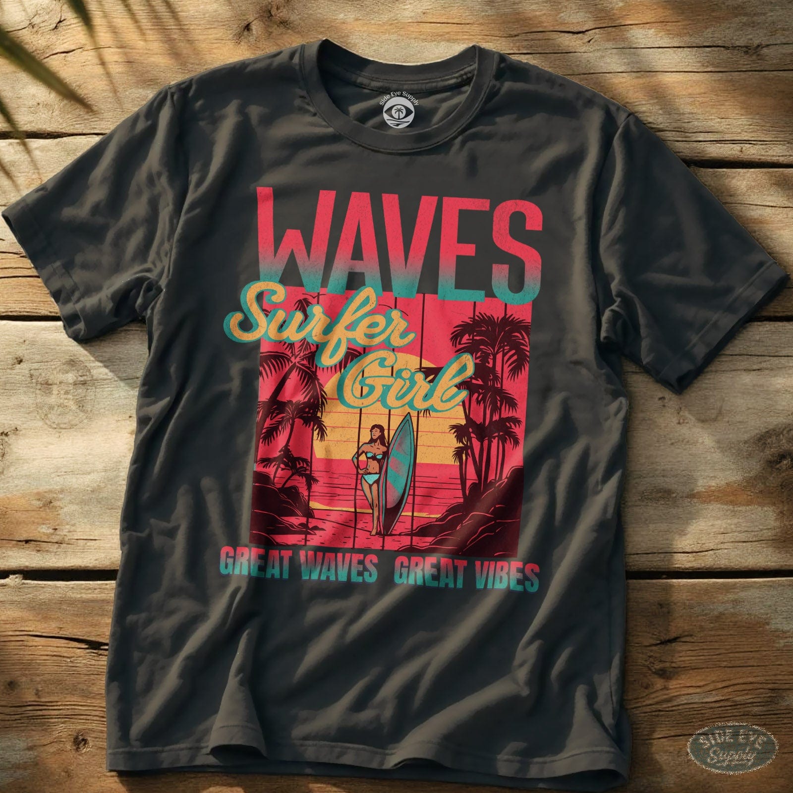 Surfer Girl T-Shirt (Candy Shop Edition) Charcoal / S - by Side Eye Supply - Surf Beach Life Apparel