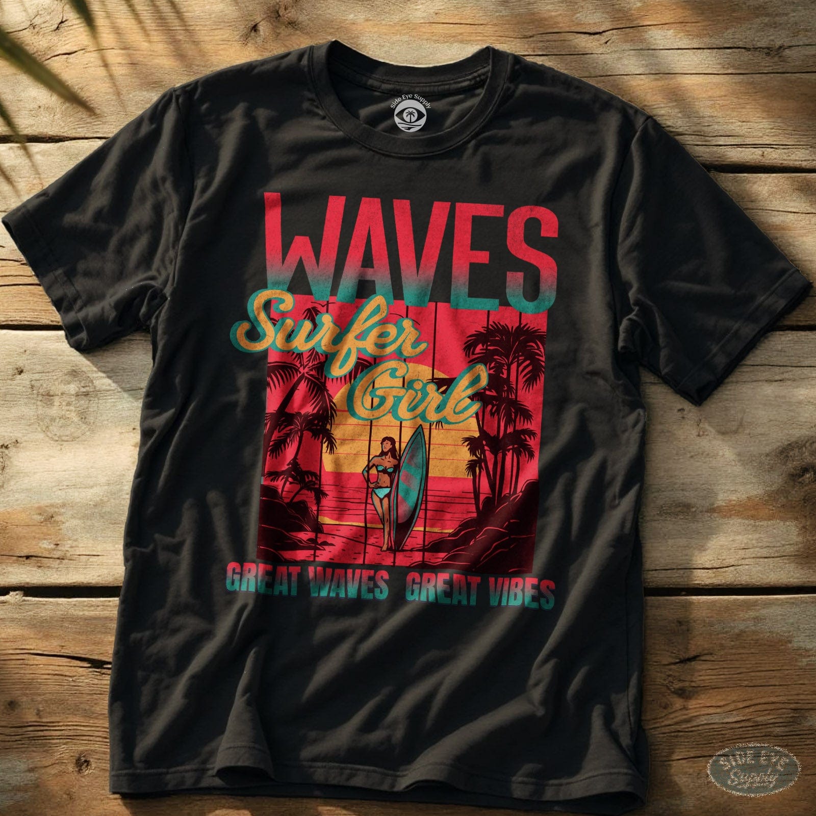 Surfer Girl T-Shirt (Candy Shop Edition) Black / S - by Side Eye Supply - Surf Beach Life Apparel