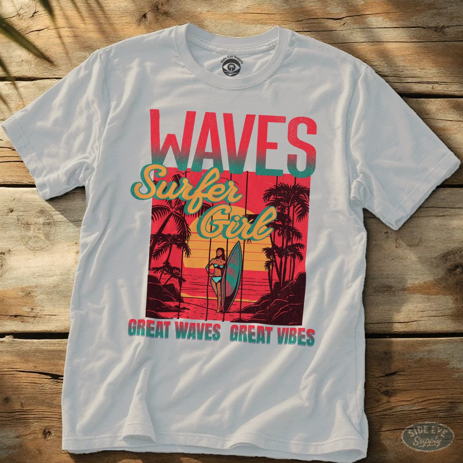 Surfer Girl T-Shirt (Candy Shop Edition) White / S - by Side Eye Supply - Surf Beach Life Apparel