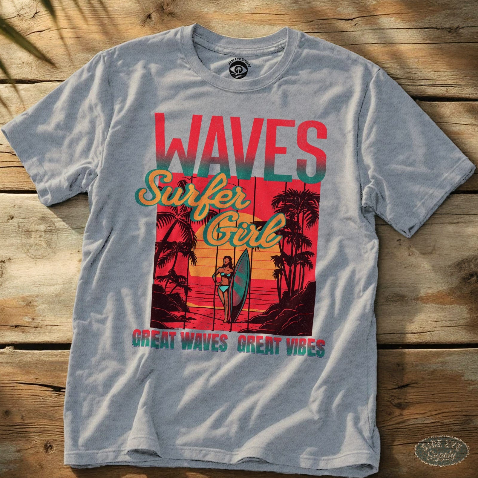 Surfer Girl T-Shirt (Candy Shop Edition) Sport Grey / S - by Side Eye Supply - Surf Beach Life Apparel