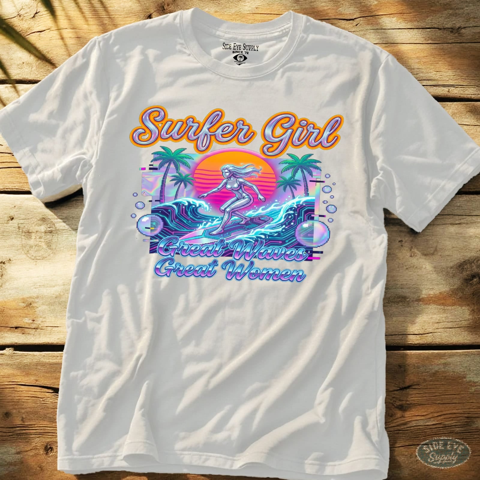 Surfer Girl Tee White / S - by Side Eye Supply - Surf Beach Life Apparel