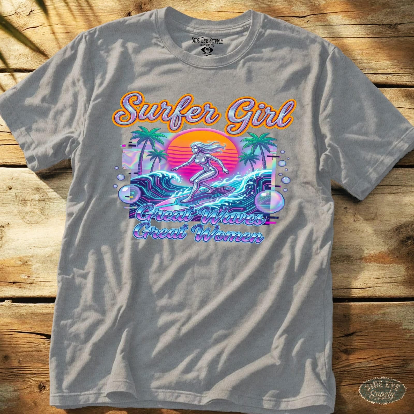 Surfer Girl Tee Sport Grey / S - by Side Eye Supply - Surf Beach Life Apparel