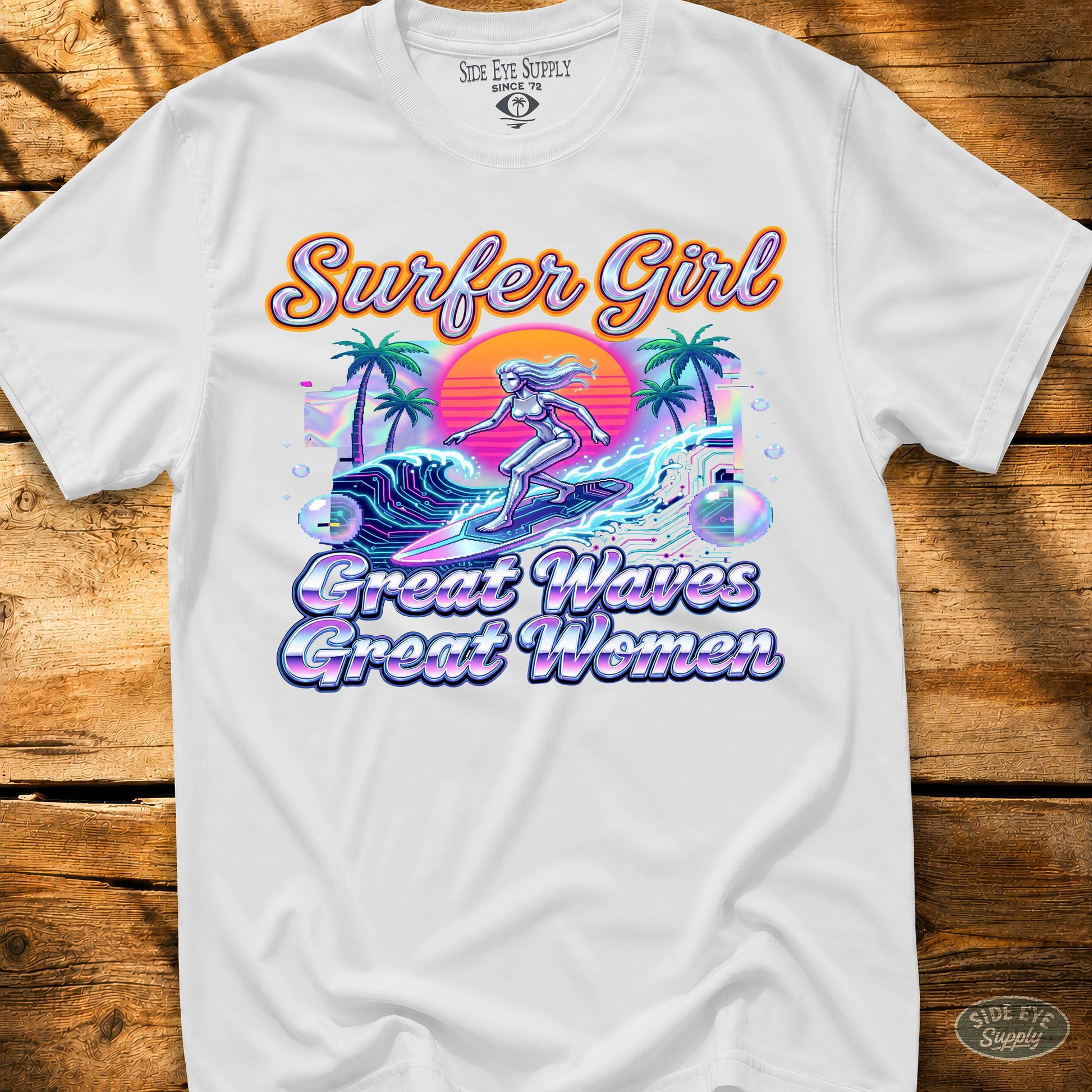 Surfer Girl Tee White / S - by Side Eye Supply - Surf Beach Life Apparel