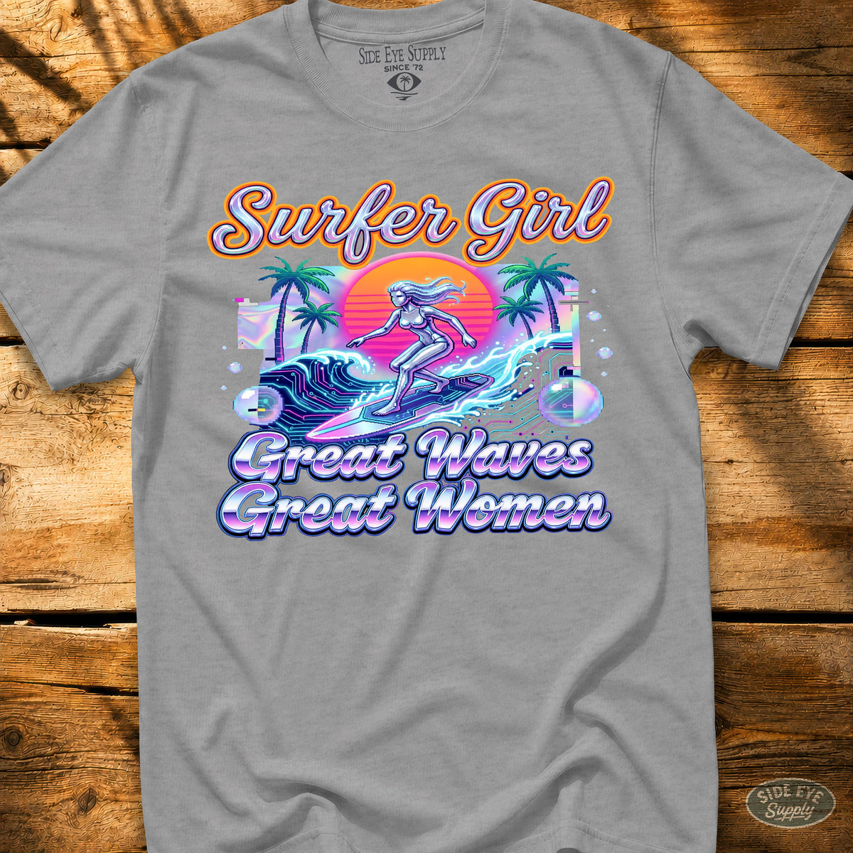 Surfer Girl Tee Sport Grey / S - by Side Eye Supply - Surf Beach Life Apparel