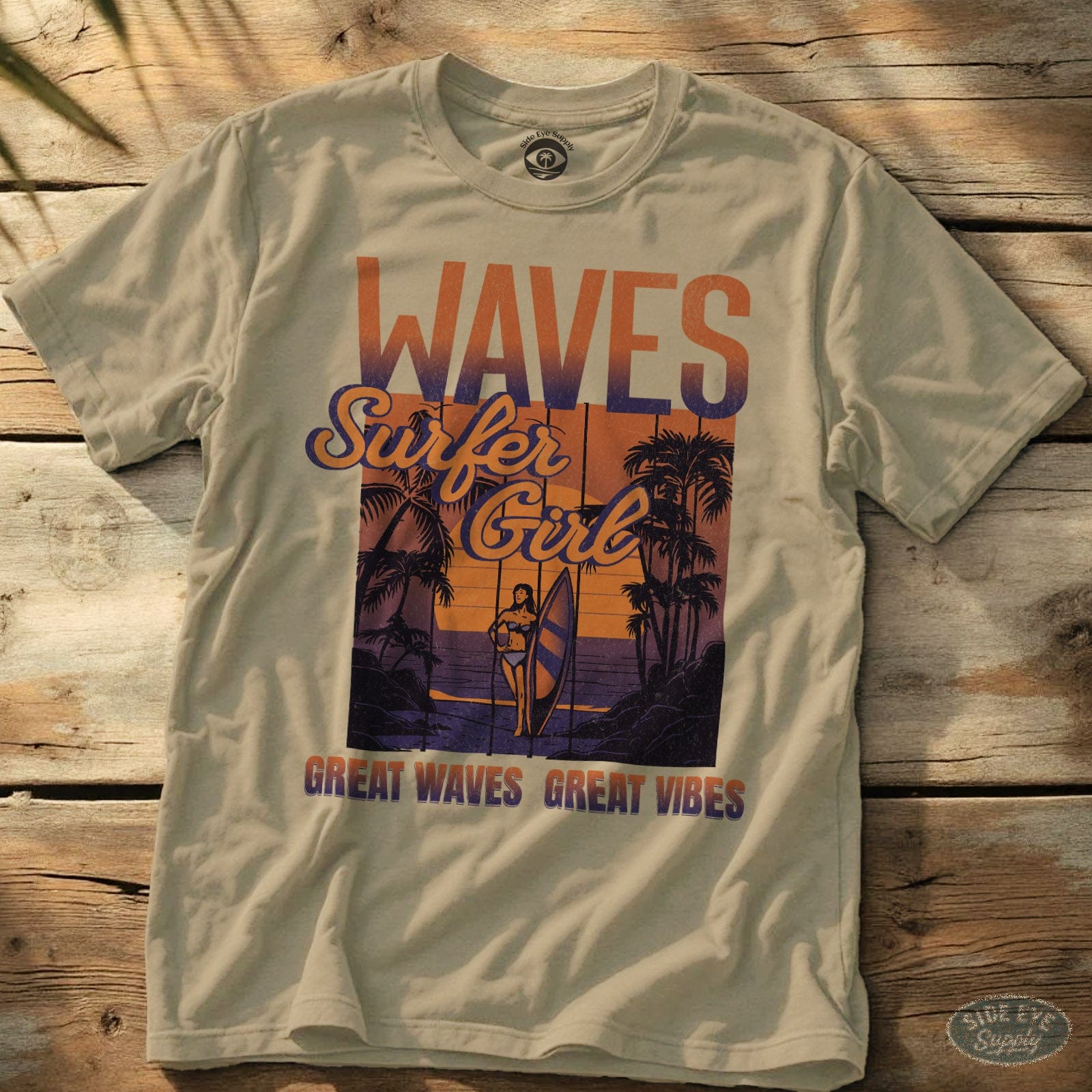 Surfer Girl Tee (Day and Night Edition) Sand / S - by Side Eye Supply - Surf Beach Life Apparel