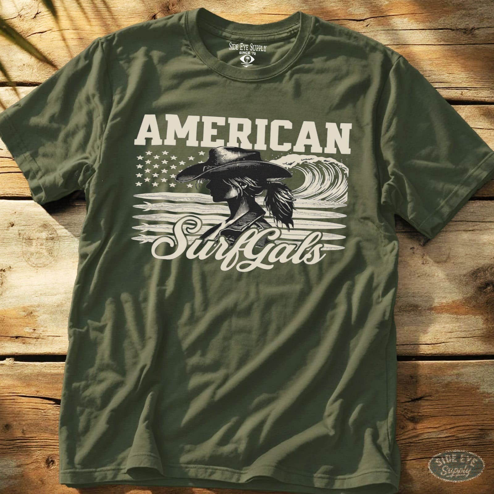 Surfgals Tee Military Green / S - by Side Eye Supply - Surf Beach Life Apparel