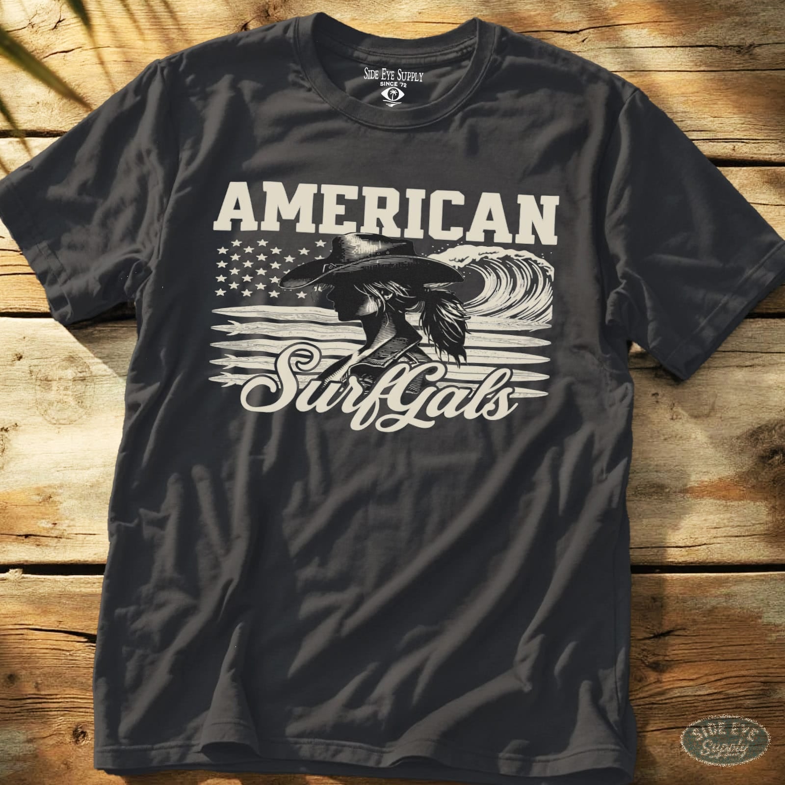 Surfgals Tee Charcoal / S - by Side Eye Supply - Surf Beach Life Apparel