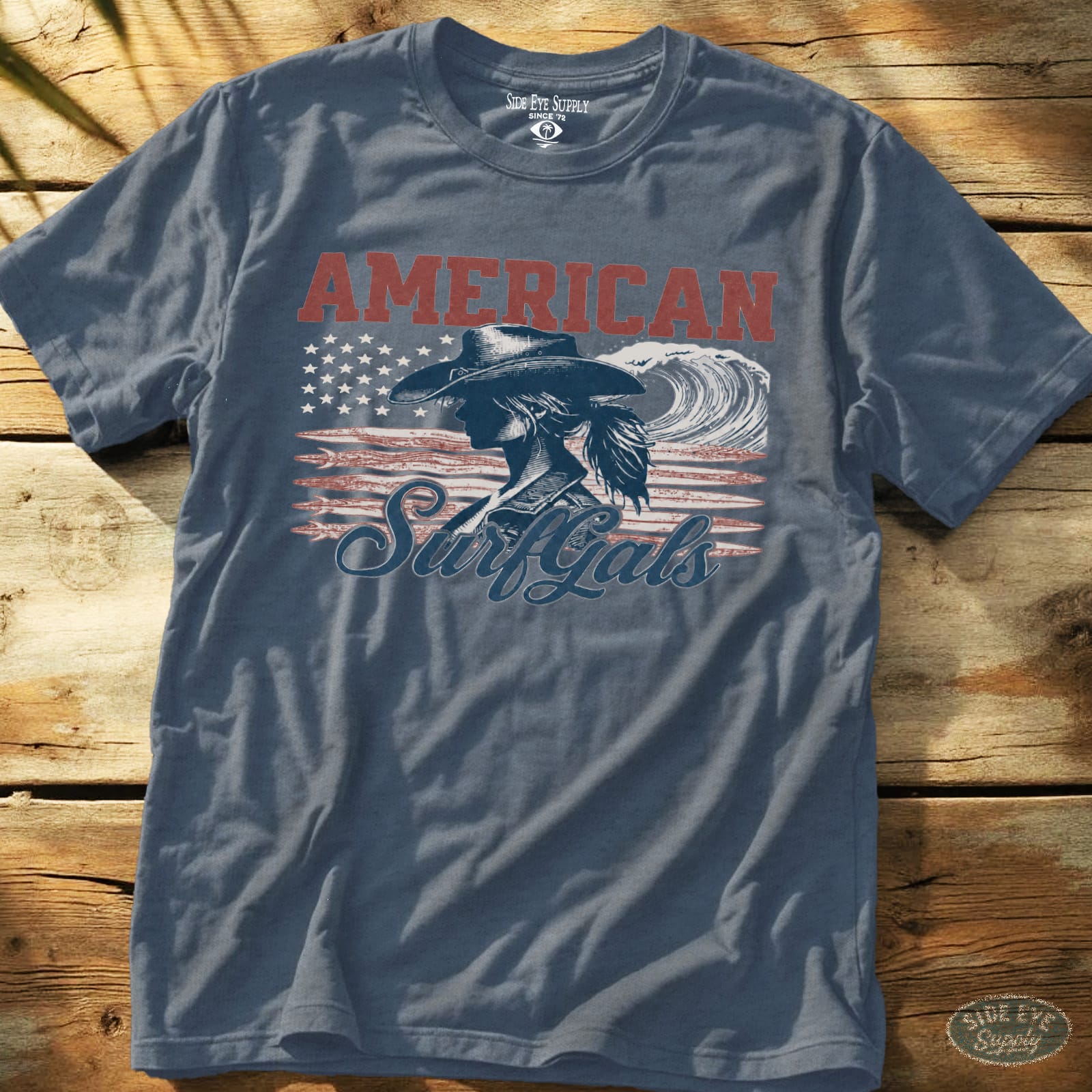 Surfgals Tee Heather Indigo / S - by Side Eye Supply - Surf Beach Life Apparel