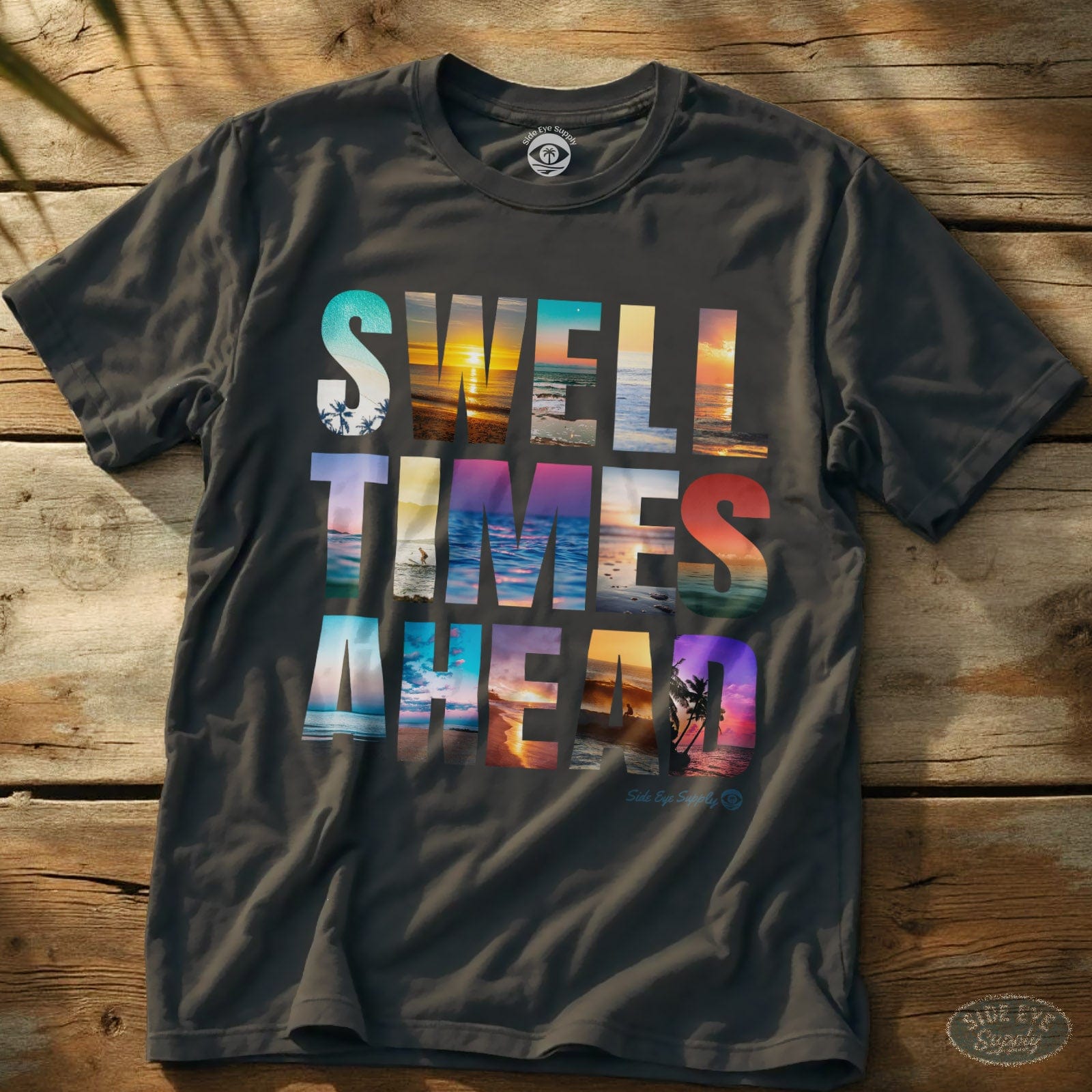 Swell Times Ahead T-Shirt Charcoal / S - by Side Eye Supply - Surf Beach Life Apparel