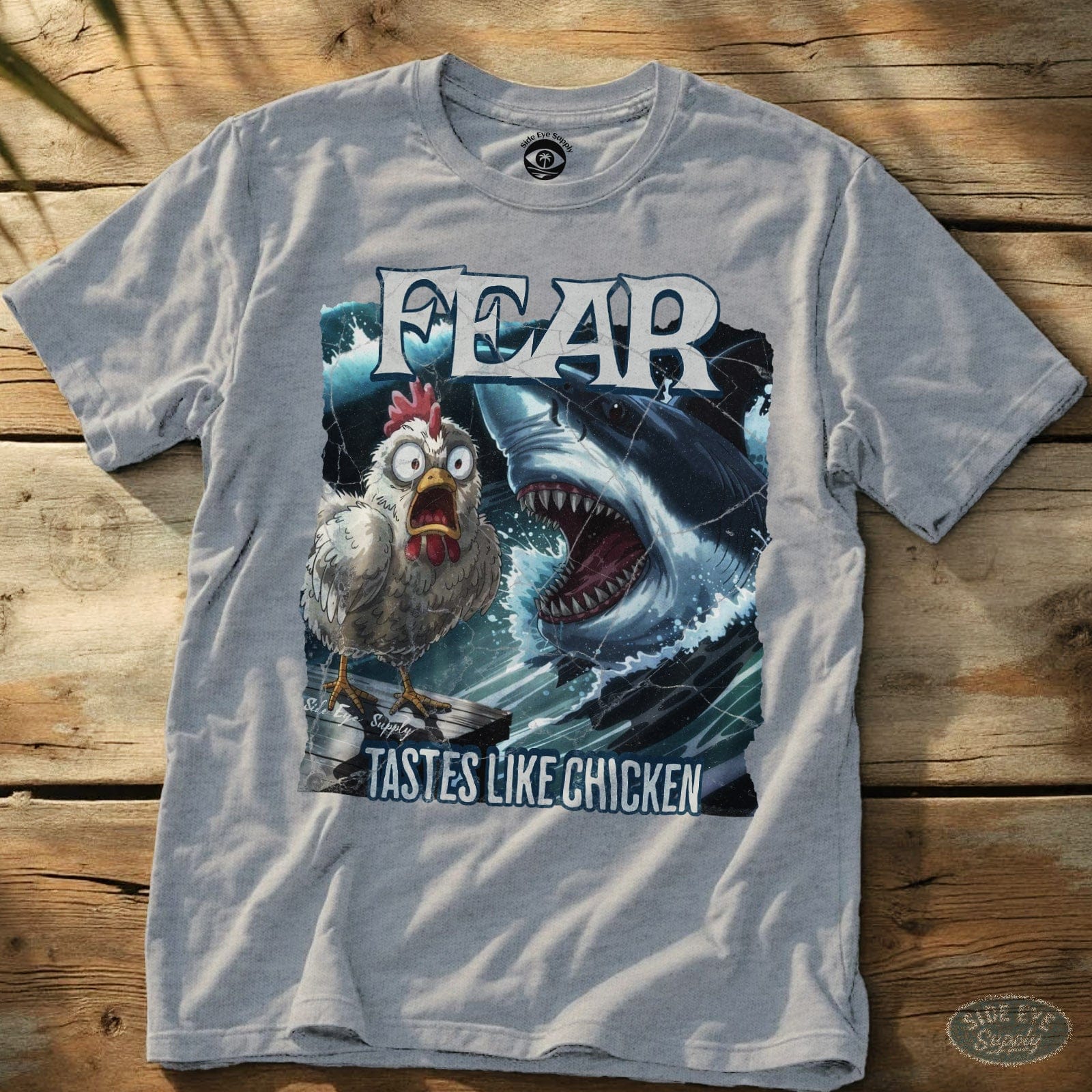 Tastes Like Chicken Tee Sport Grey / S - by Side Eye Supply - Surf Beach Life Apparel