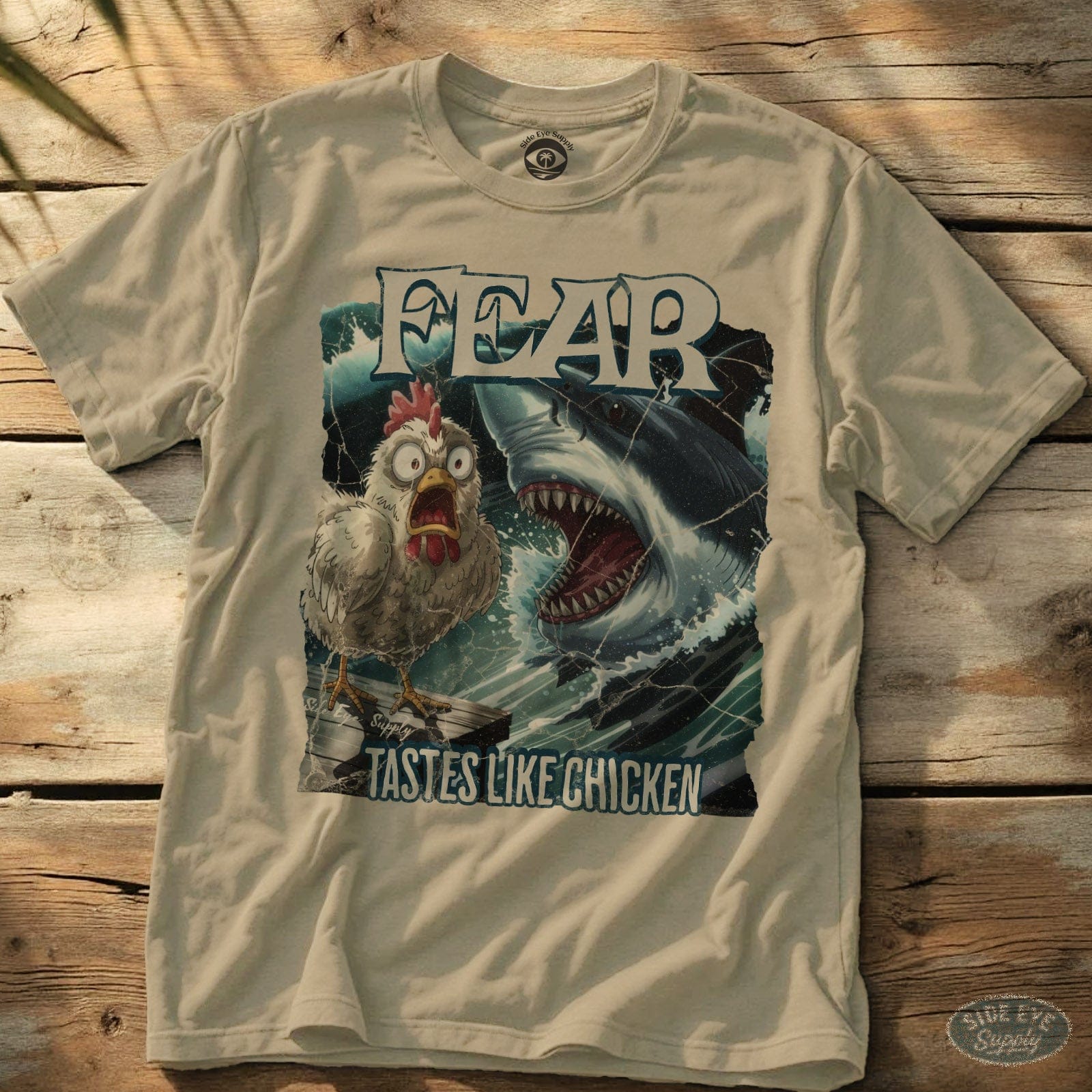Tastes Like Chicken Tee Sand / S - by Side Eye Supply - Surf Beach Life Apparel