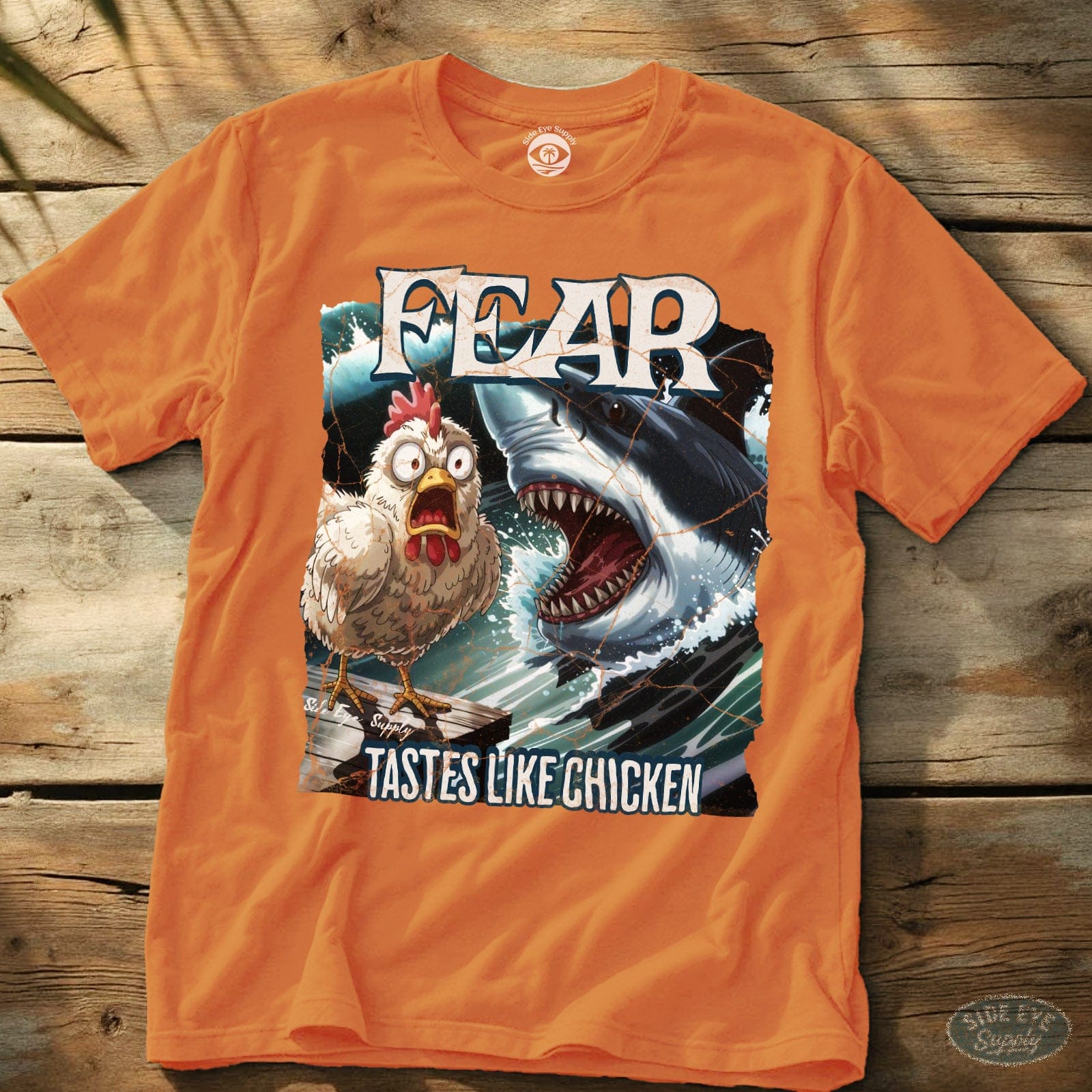 Tastes Like Chicken Tee Orange / S - by Side Eye Supply - Surf Beach Life Apparel