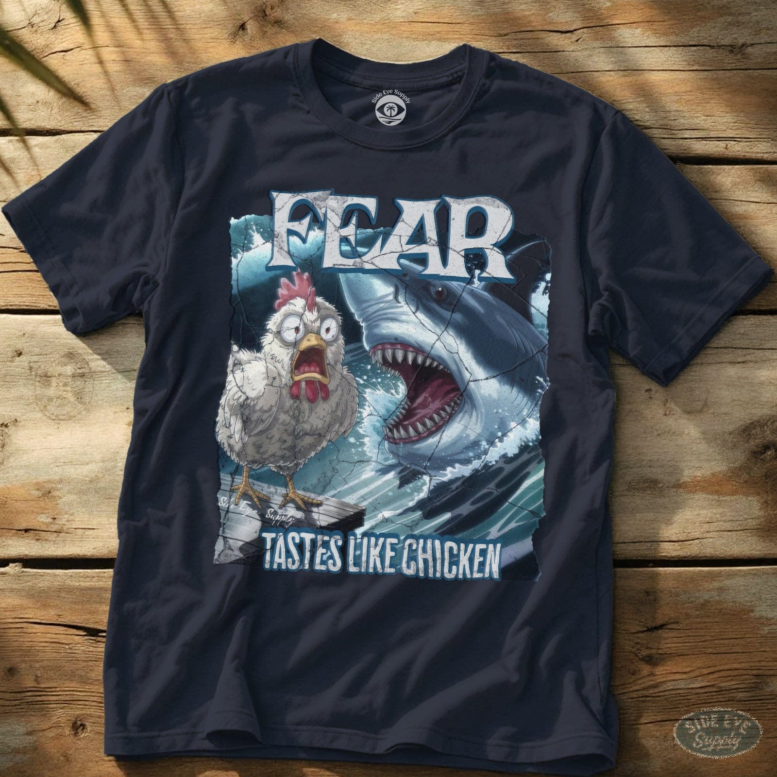 Tastes Like Chicken Tee Navy / S - by Side Eye Supply - Surf Beach Life Apparel