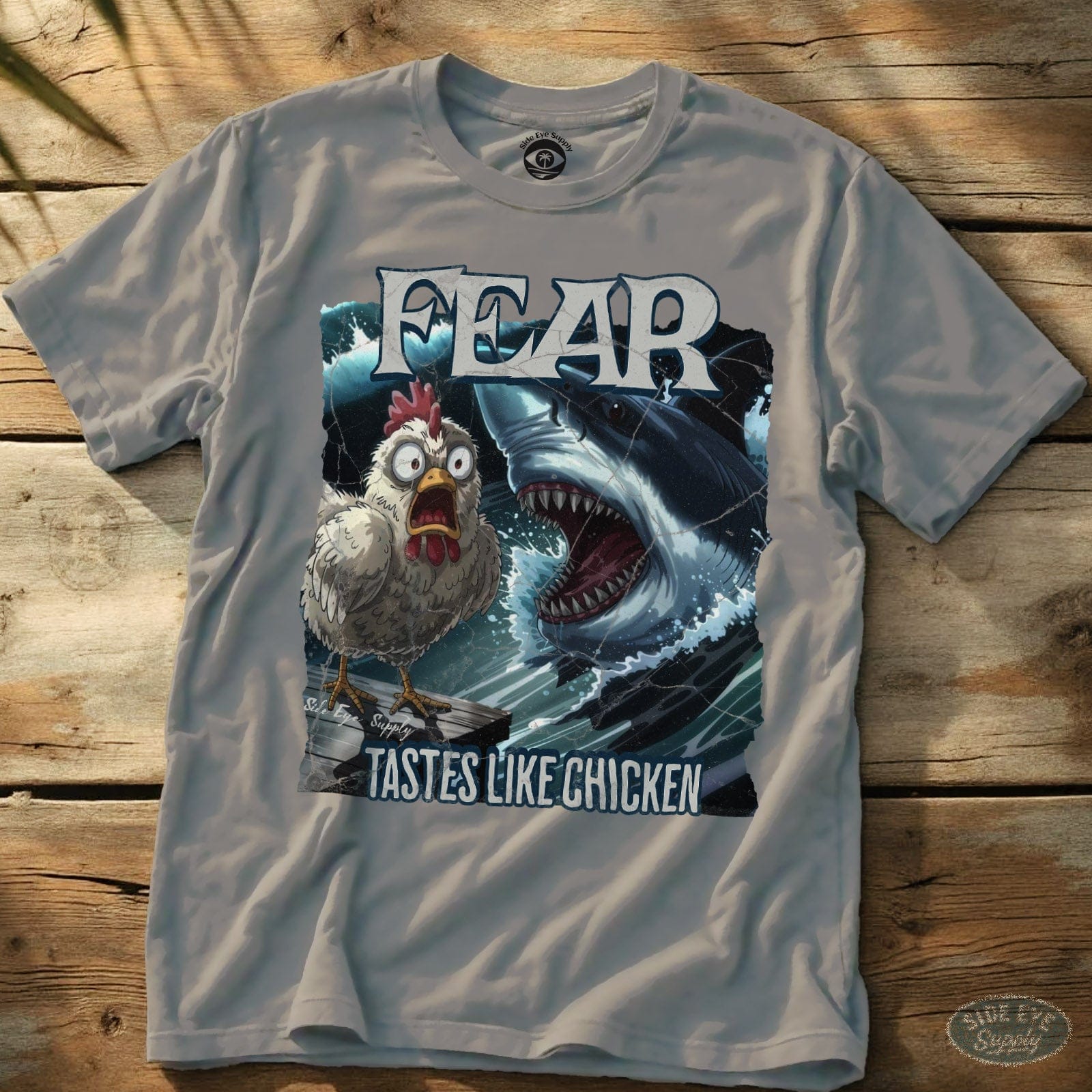 Tastes Like Chicken Tee Ice Grey / S - by Side Eye Supply - Surf Beach Life Apparel