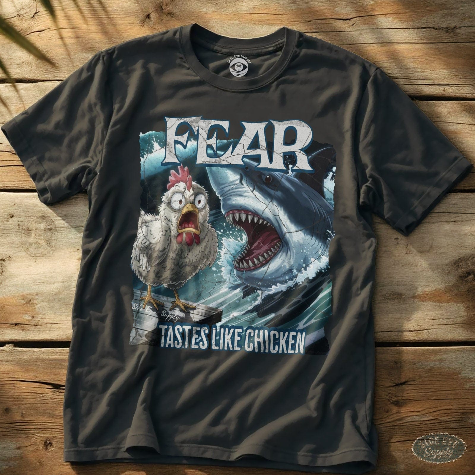 Tastes Like Chicken Tee Charcoal / S - by Side Eye Supply - Surf Beach Life Apparel
