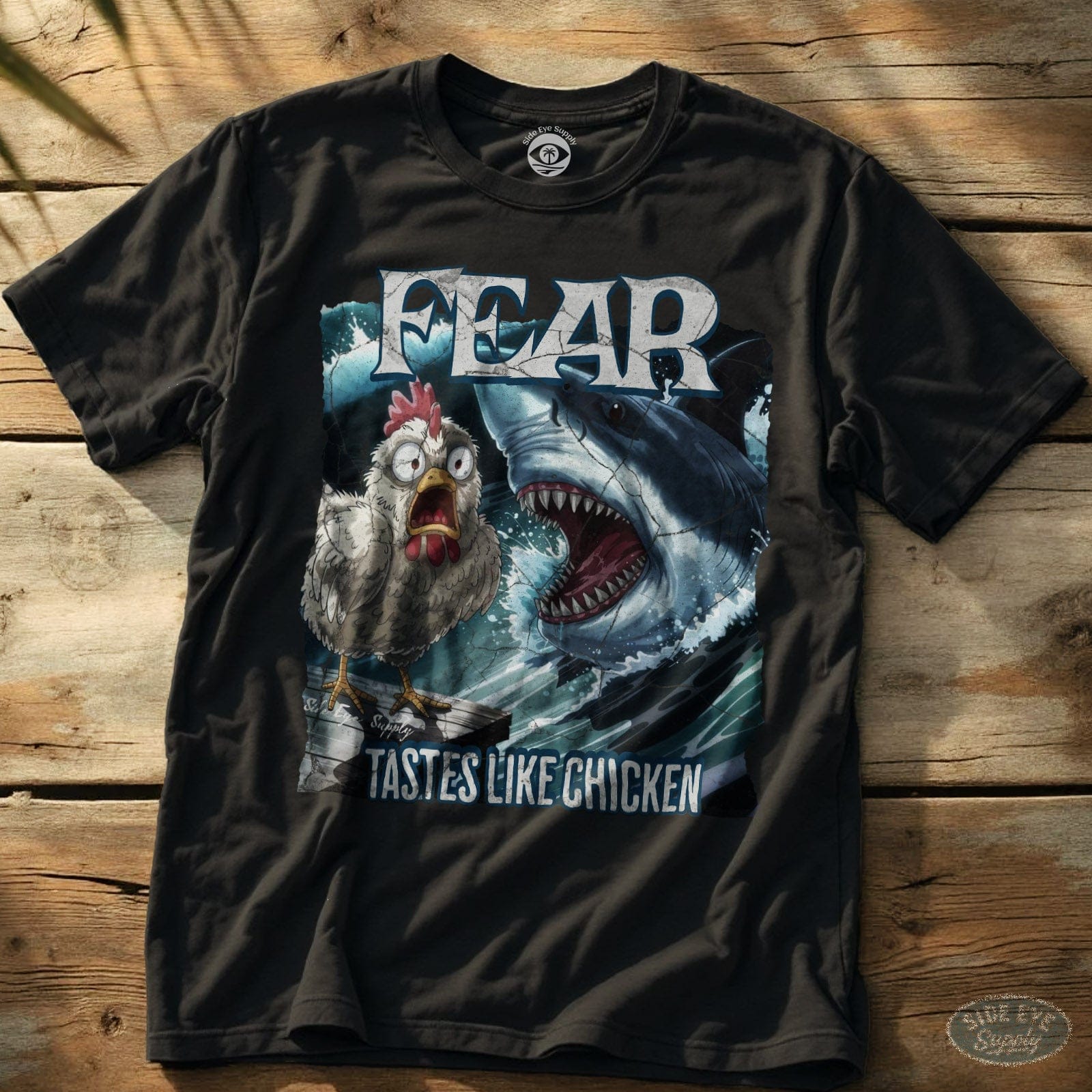 Tastes Like Chicken Tee Black / S - by Side Eye Supply - Surf Beach Life Apparel