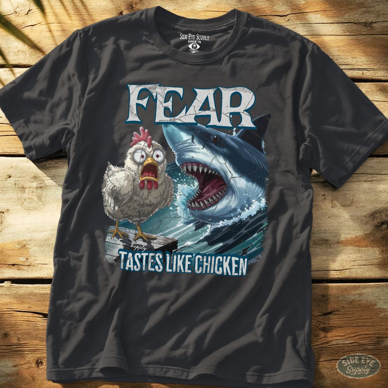 Tastes Like Chicken Tee Charcoal / S - by Side Eye Supply - Surf Beach Life Apparel